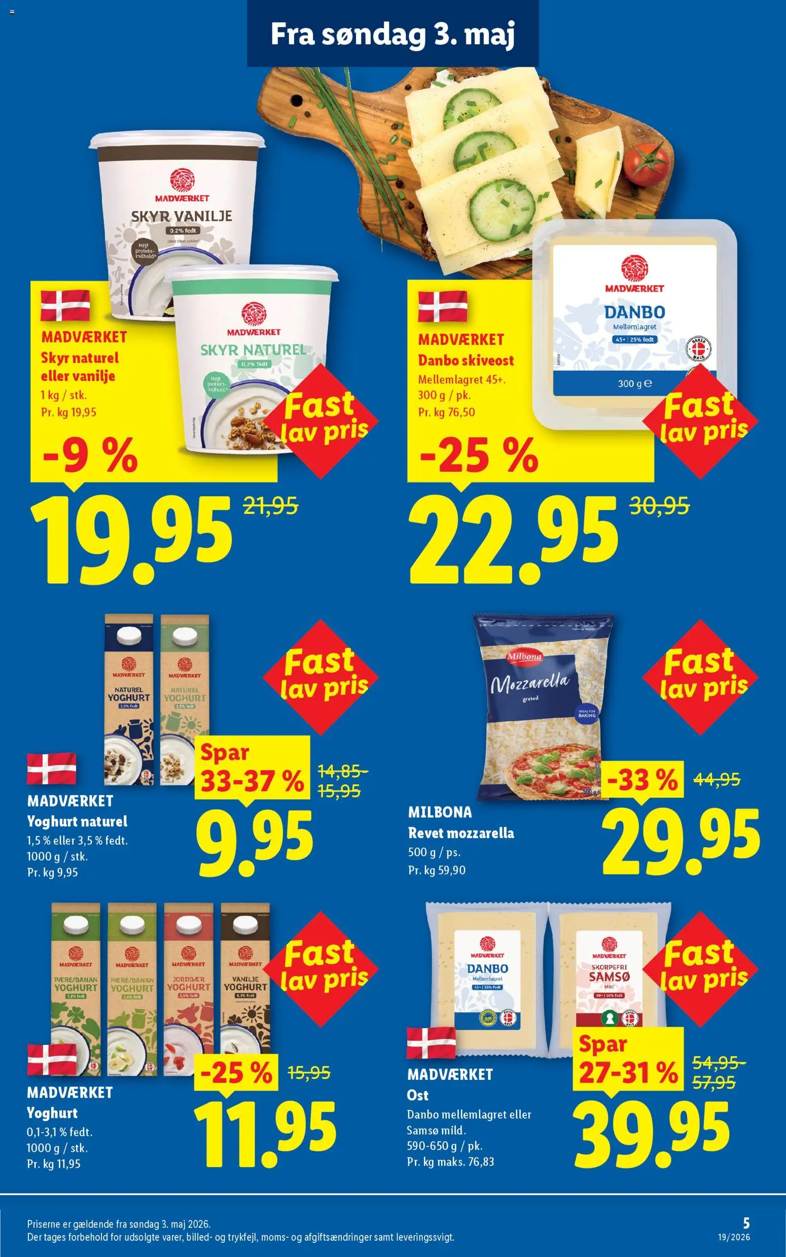 Lidl tilbudsavis – gyldig fra 03.05.2026 | Side: 5 | Produkter: Yoghurt, Jordbær, Skiveost, Vanilje