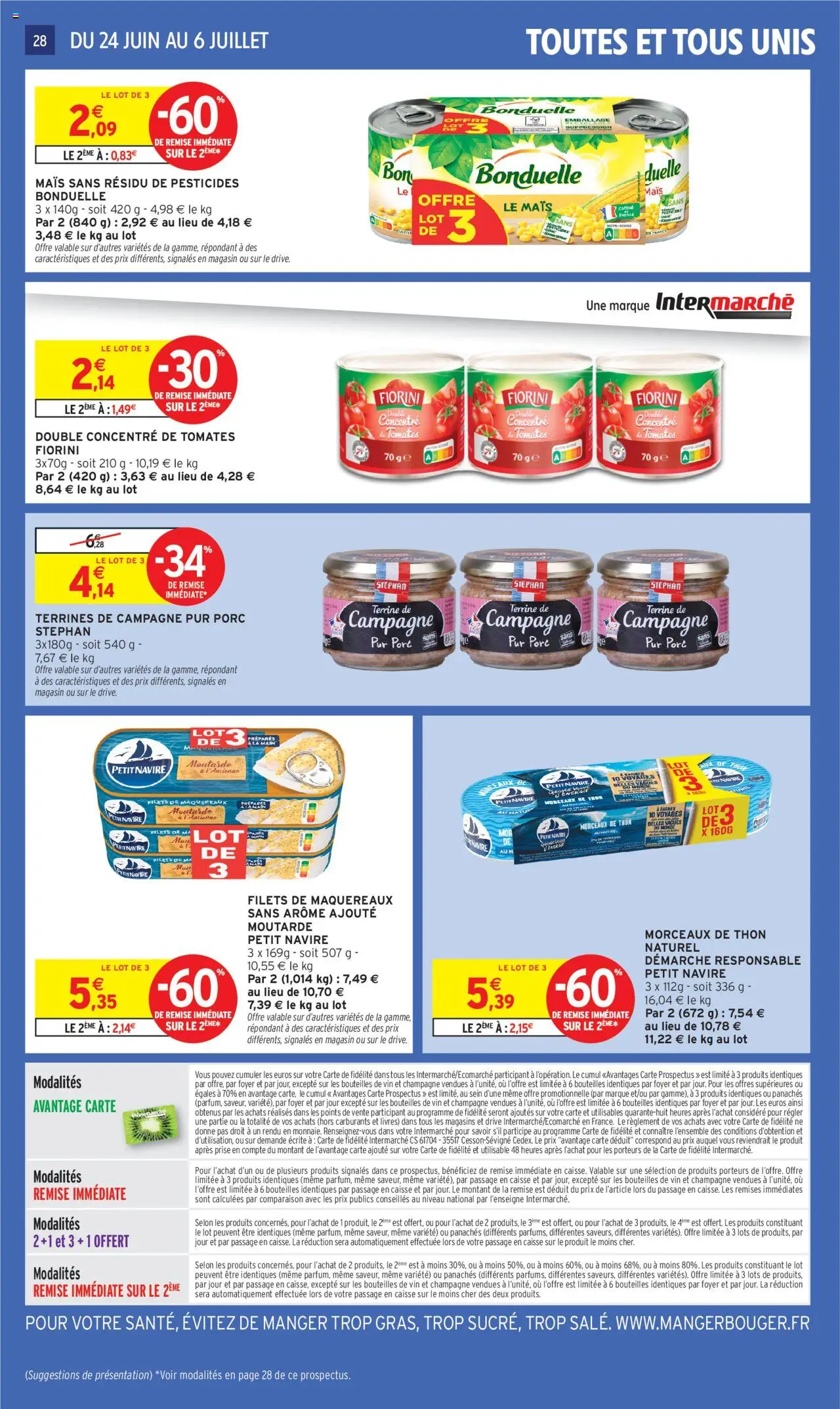  | Page: 30 | Produits: Mais, Thon, Moutarde, Tomates