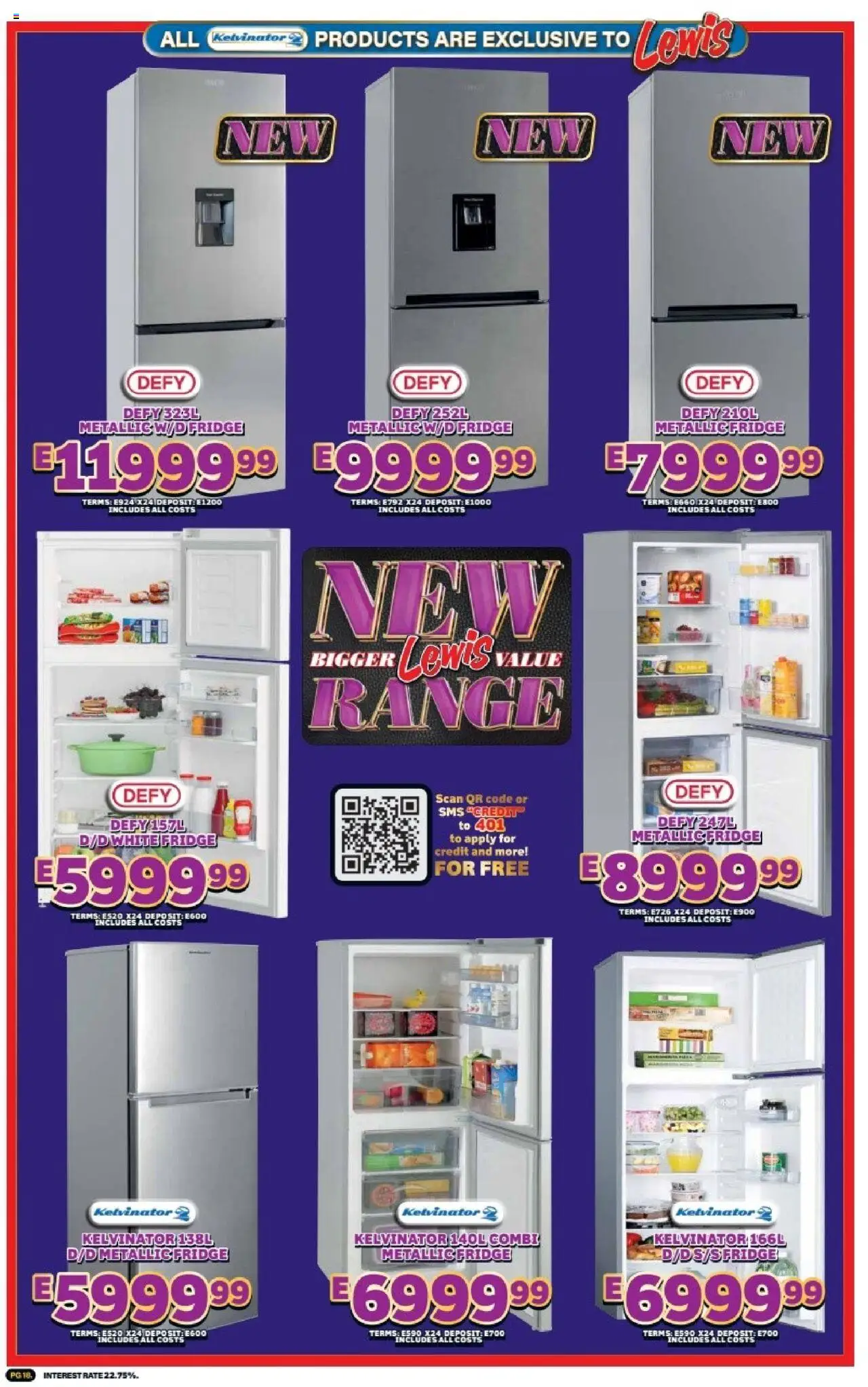 New Lewis Stores catalogue – valid from 01.10.2025 | Page: 18 | Products: Fridge