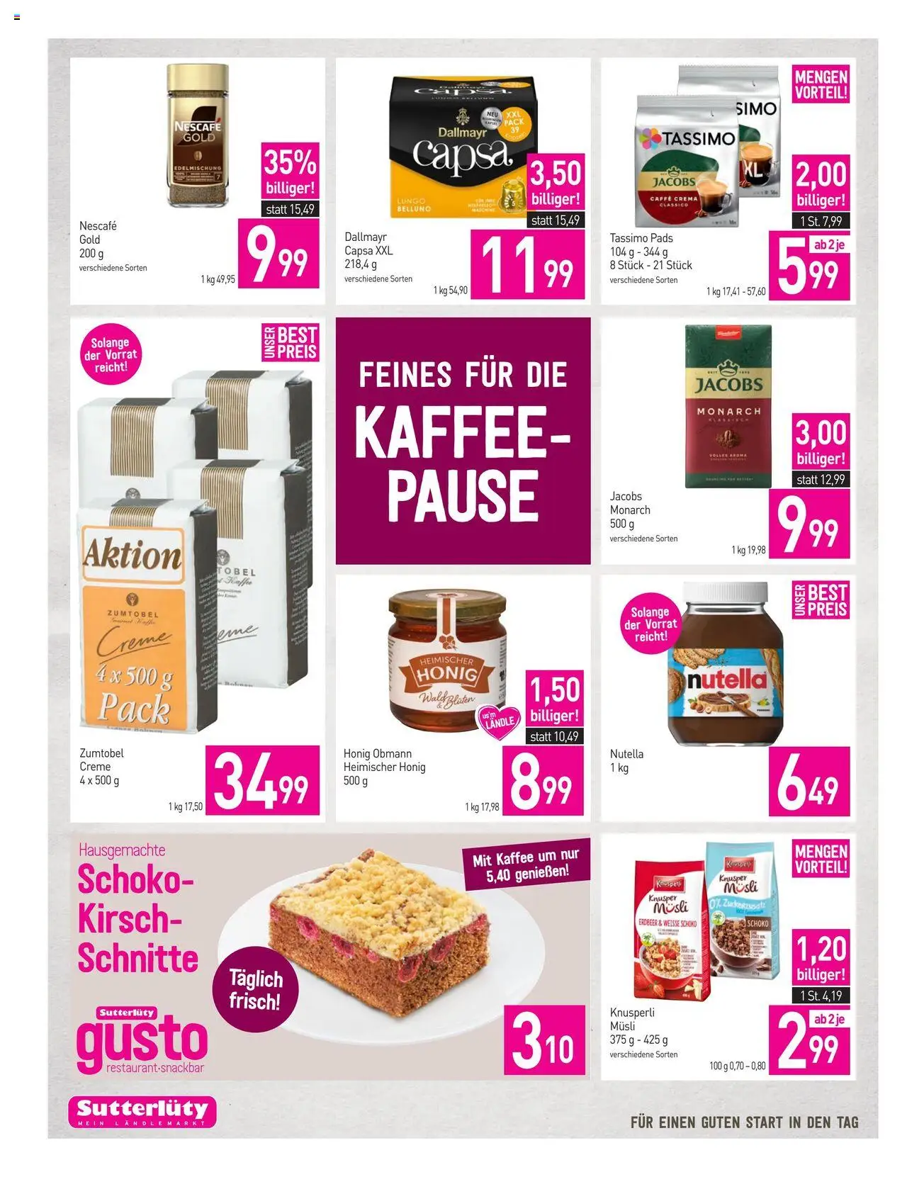 Sutterlüty Flugblatt gültig ab 18.09.2025 | Seite: 6 | Produkte: Creme, Kaffee