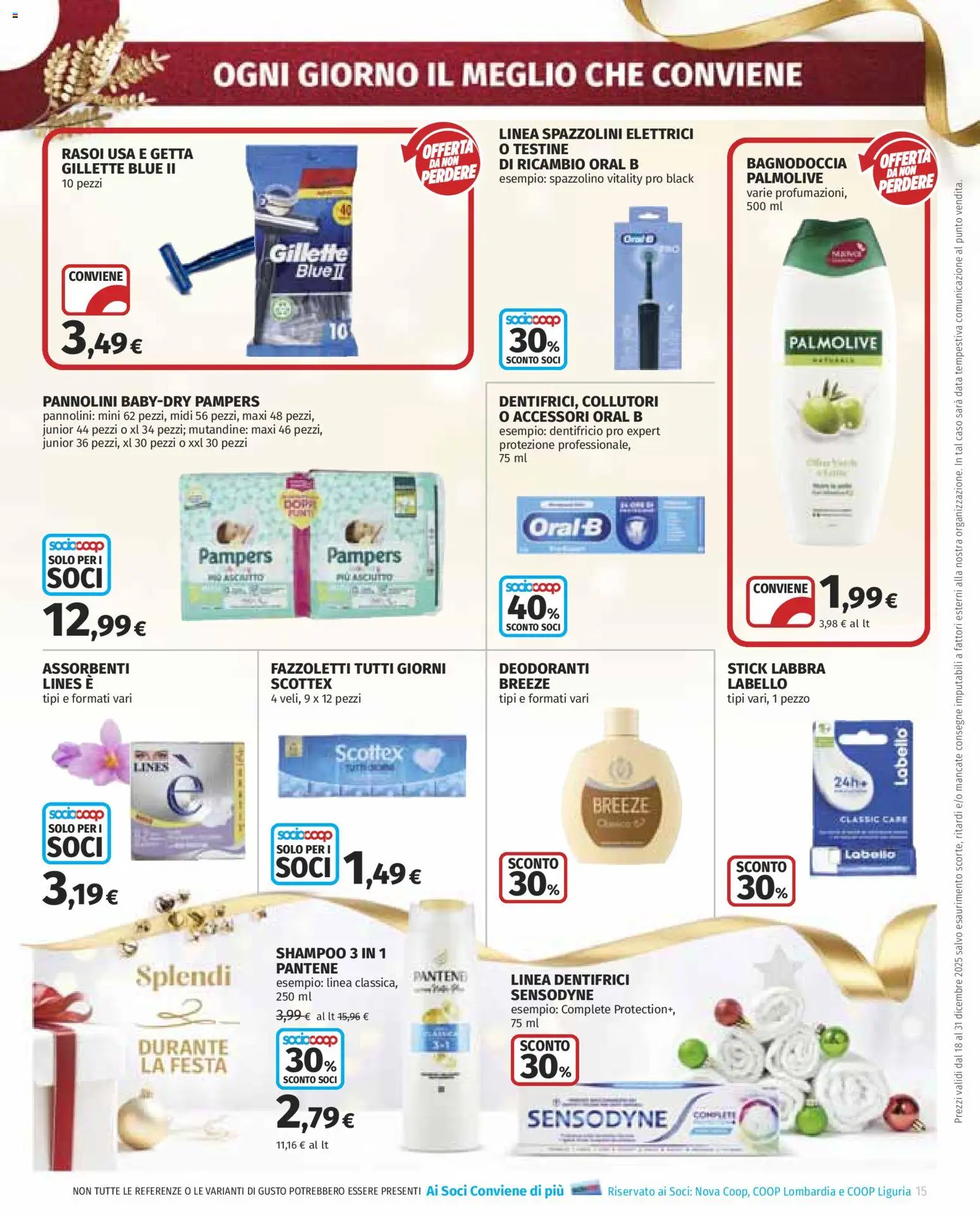 Volantino COOP del 18.12.2025 | Pagina: 15 | Prodotti: Dentifricio, Spazzolino, Fazzoletti, Data