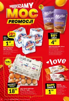Pogląd oferty "Twój Market Gazetka" - ważna od 28.01.2026 | Strona: 4 | Produkty: Karta, Smalec wyborowy, Milka, Jaja