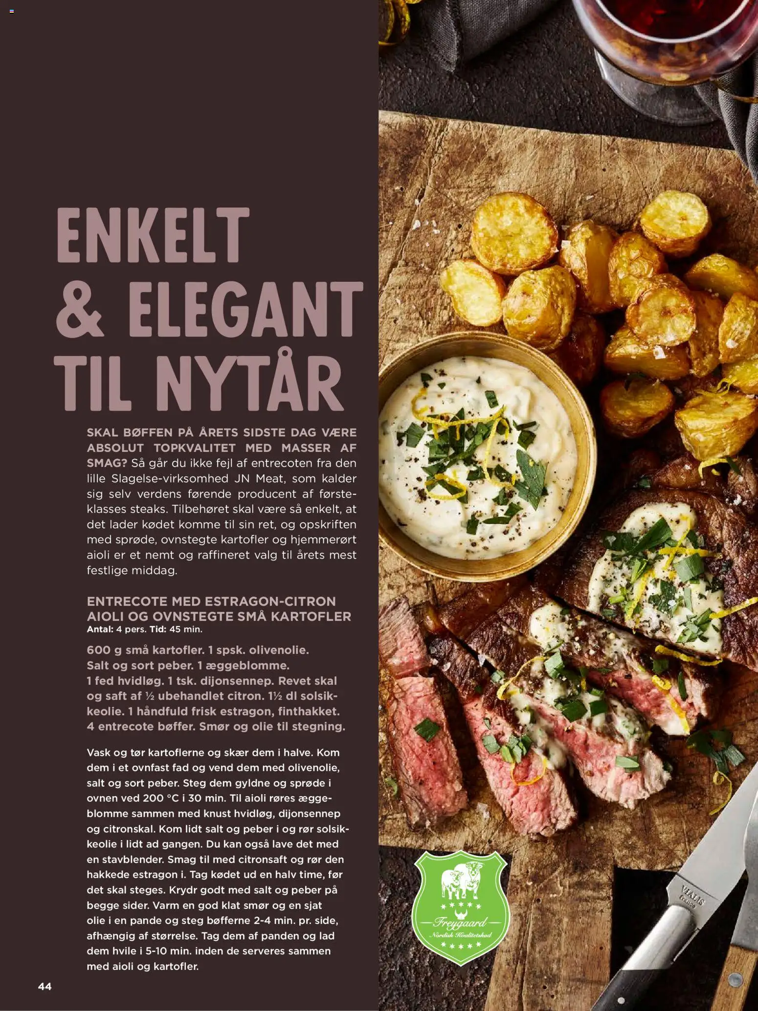 Meny tilbudsavis – gyldig fra 28.11.2025 | Side: 44 | Produkter: Smør, Kartofler, Salt, Entrecote