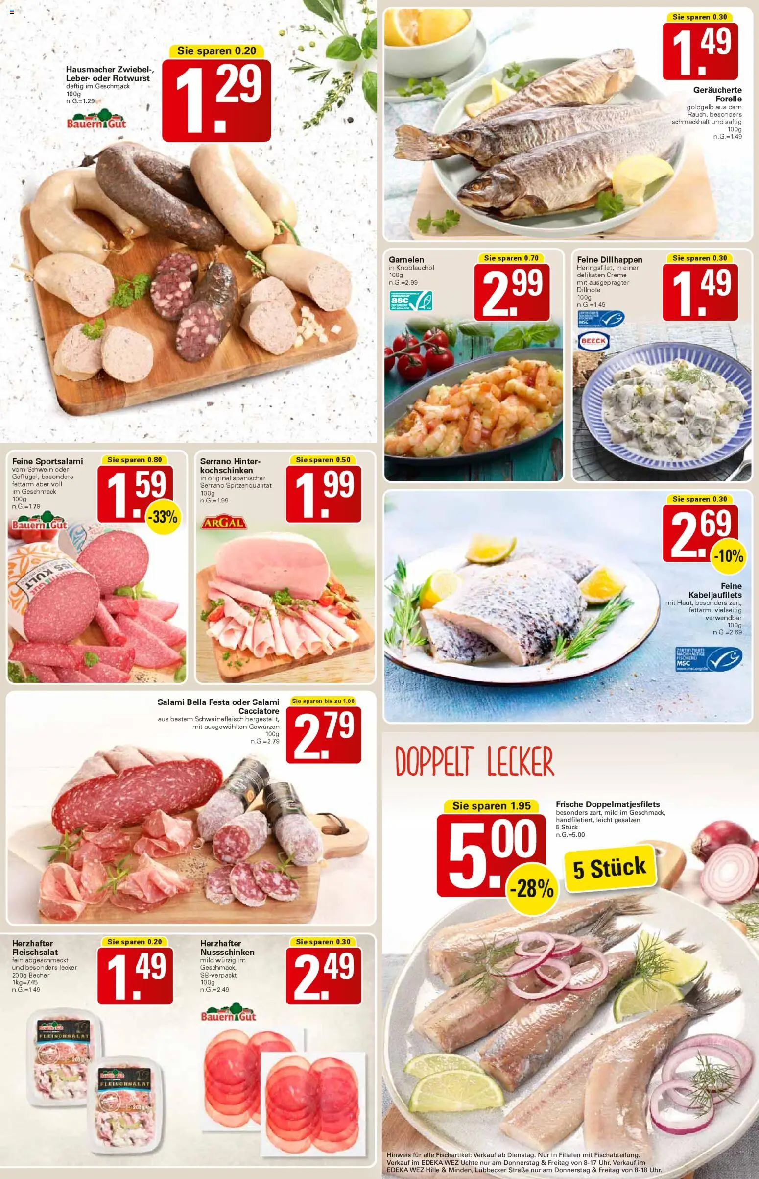 WEZ Prospekt – gültig ab 27.10.2025 | Seite: 7 | Produkte: Garnelen, Creme, Salami, Schweinefleisch
