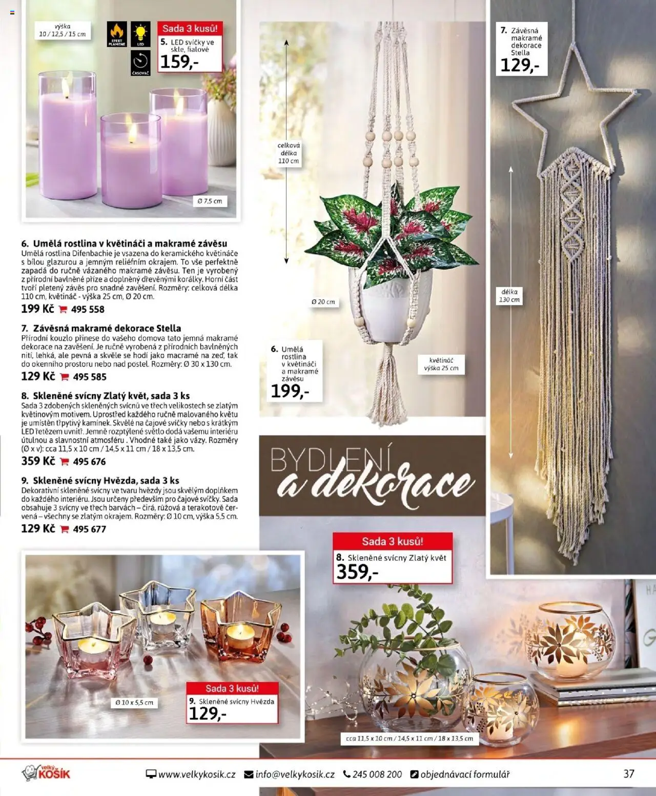 Velký Košík katalog září od 01.09.2025 | Strana: 37 | Produkty: Závěs, Svícny, Časovač, Květináč