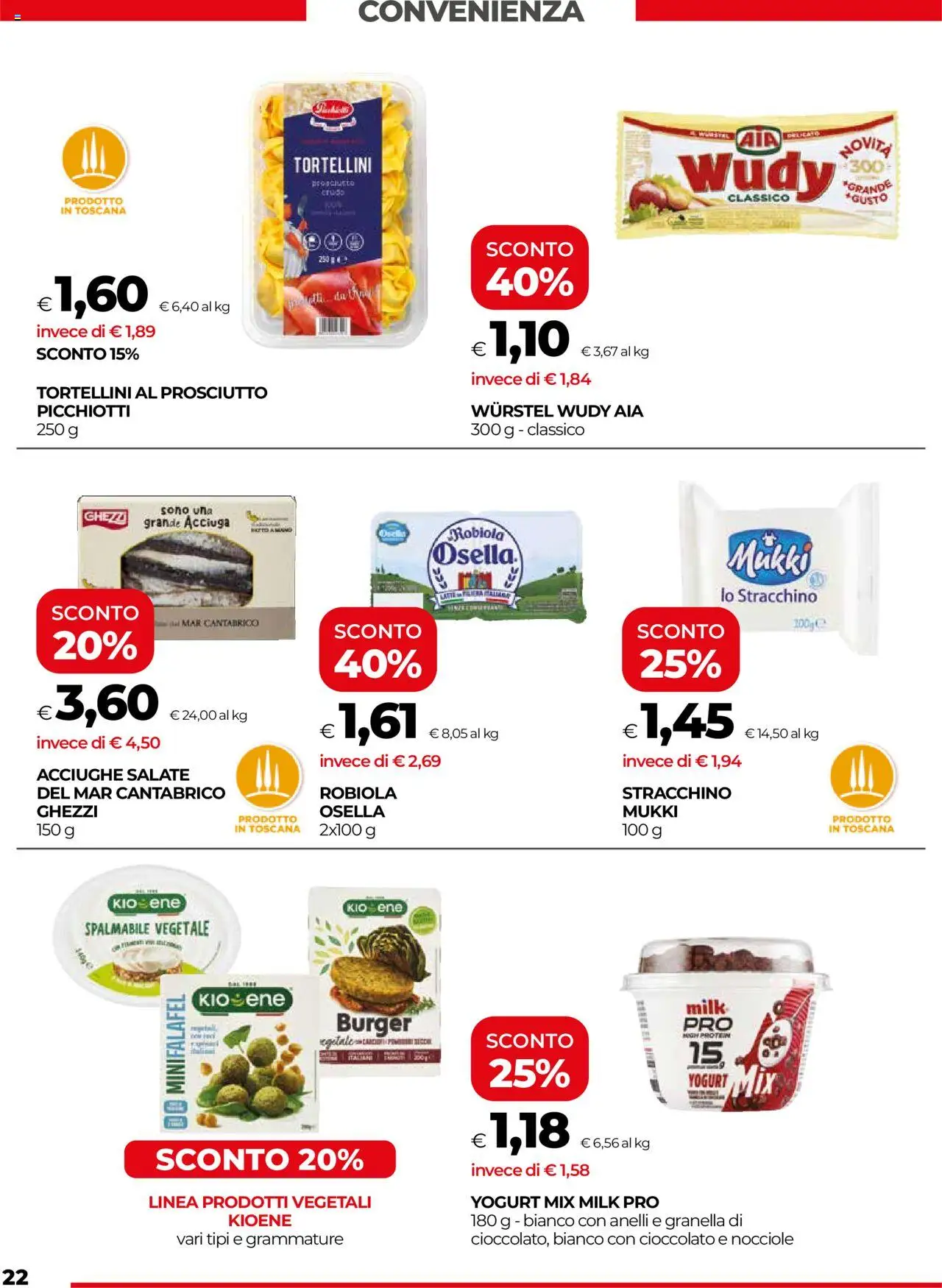 Volantino COOP del 22.05.2025 | Pagina: 22 | Prodotti: Prosciutto, Pasta, Wurstel, Acciughe