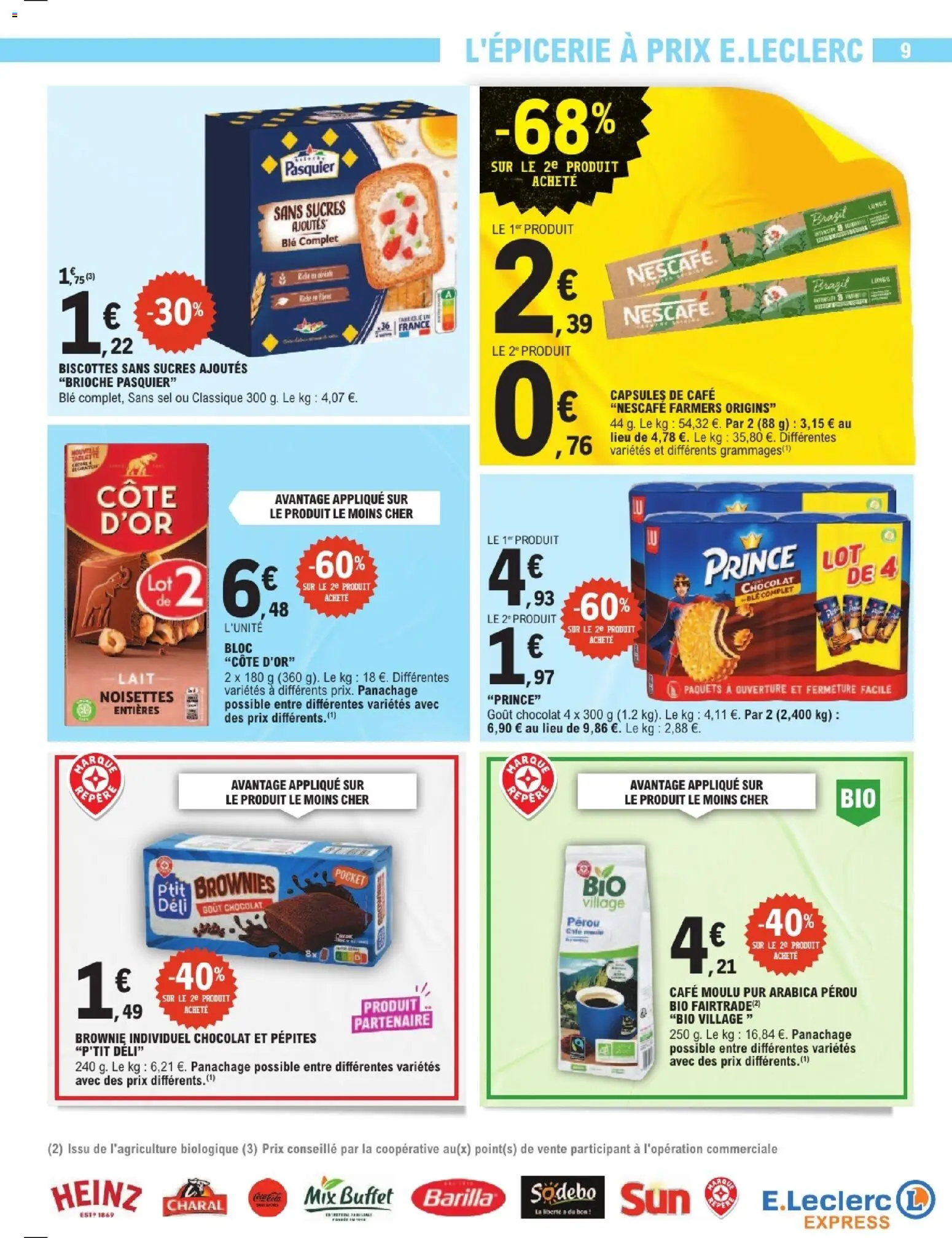 {H1} | Page: 9 | Produits: Tablette, Sel, Buffet, Chocolat