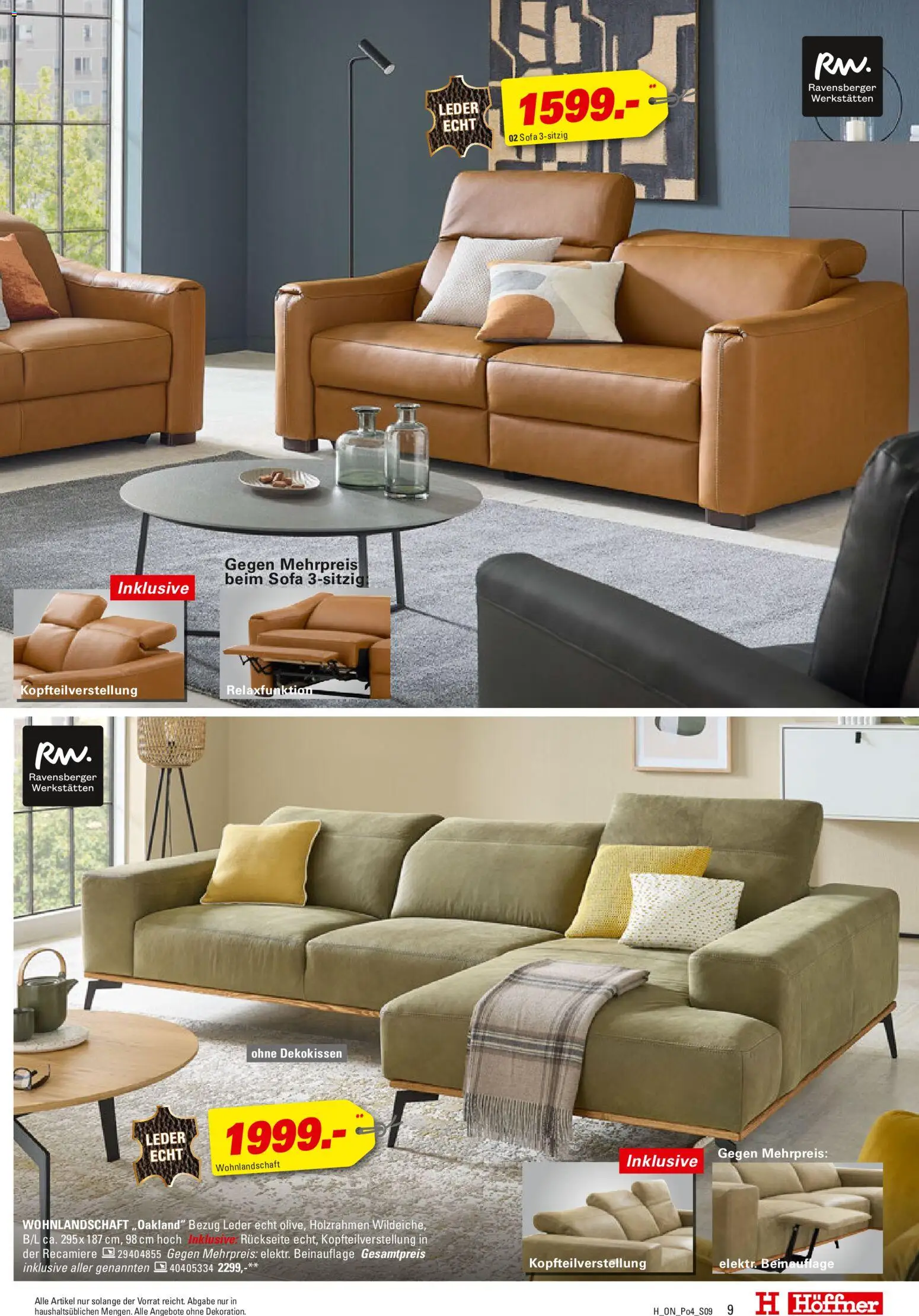 Höffner Prospekt 	 – gültig ab 28.10.2025 | Seite: 9 | Produkte: Wohnlandschaft, Sofa