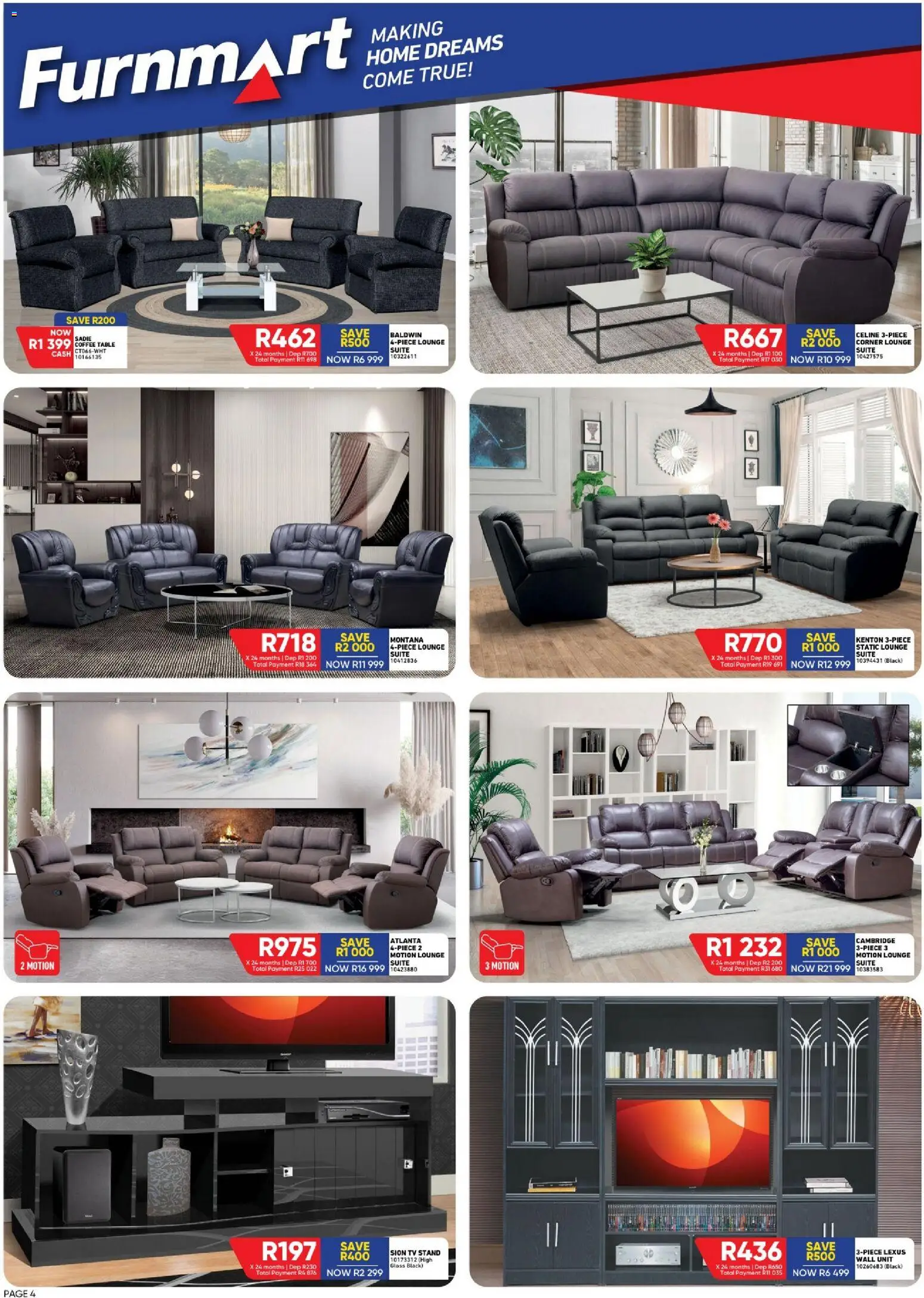 New Furnmart catalogue – valid from 05.02.2026 | Page: 4 | Products: Gloss, TV, Table, Coffee