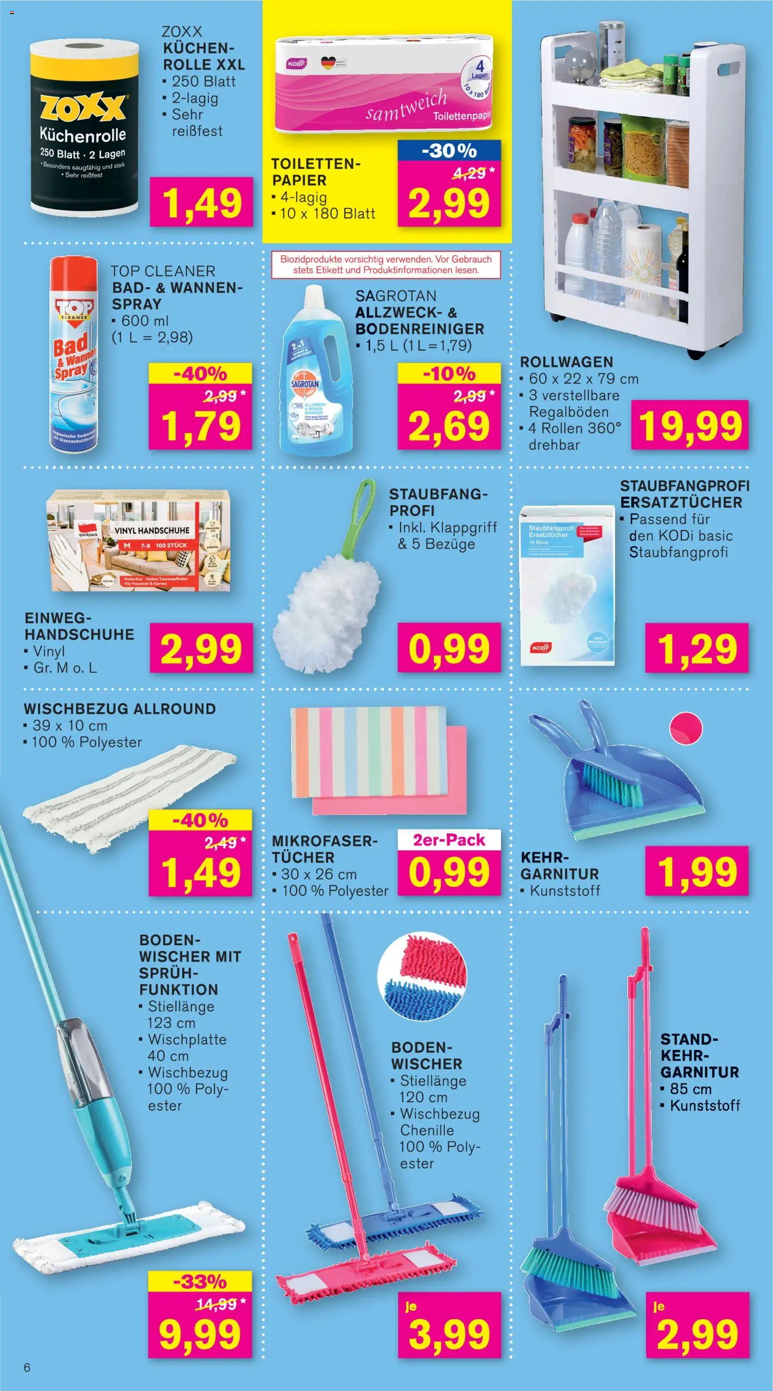 KODi Prospekt 	 – gültig ab 19.01.2026 | Seite: 6 | Produkte: Top, Bad, Handschuhe, Küchenrolle