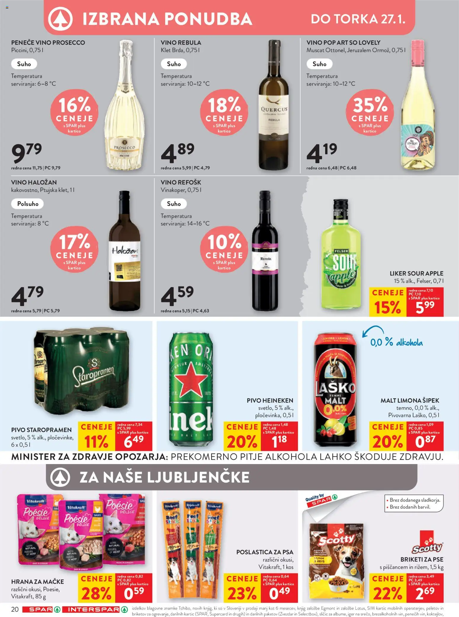 Novi Spar katalog ponudbe – veljaven od 21.01.2026 | Stran: 25 | Izdelki: Falafel, Kos, Vino, Pivo