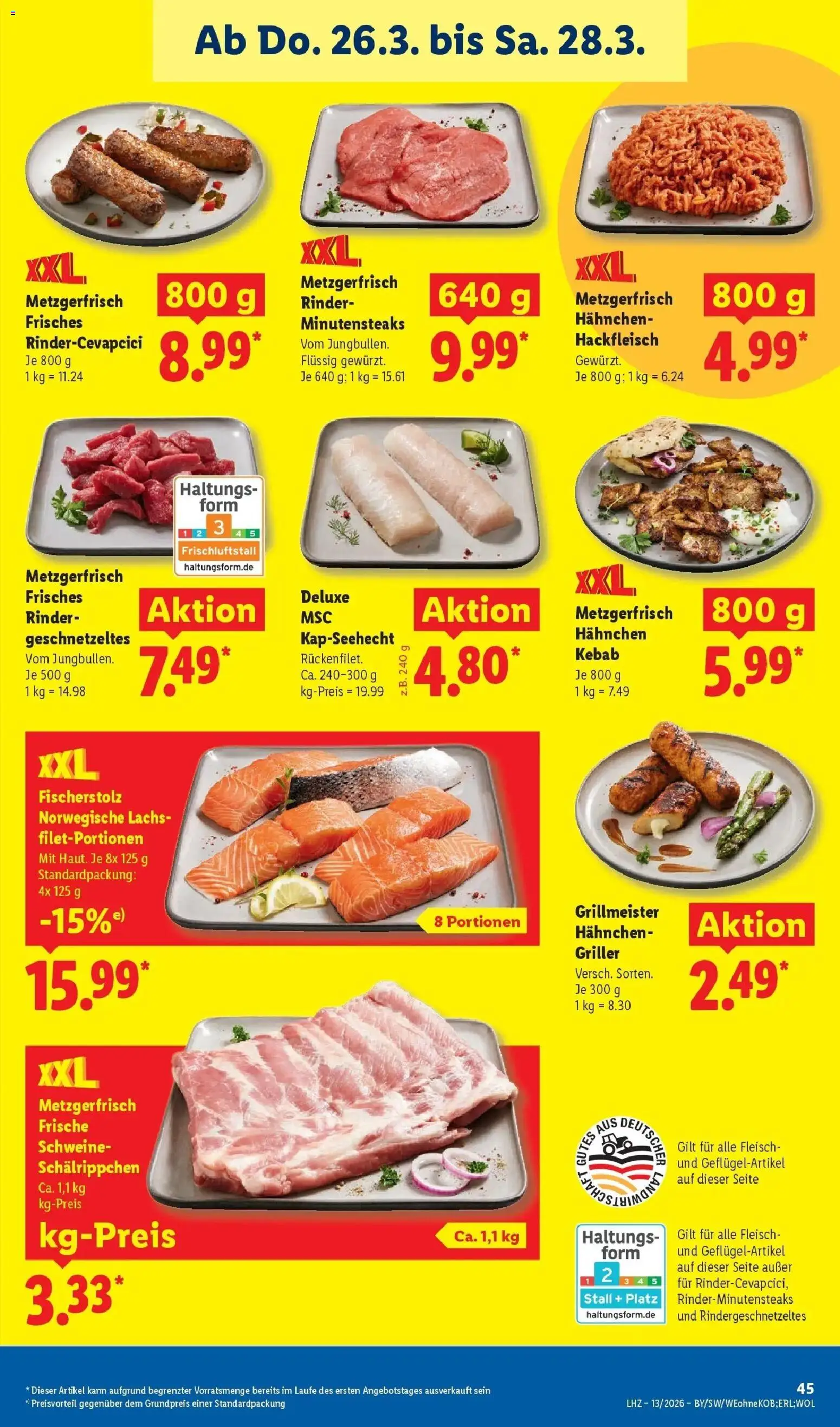 Lidl Prospekt Hof-innenstadt – gültig ab 23.03.2026 | Seite: 67 | Produkte: Lachs, Fleisch, Griller, Hackfleisch