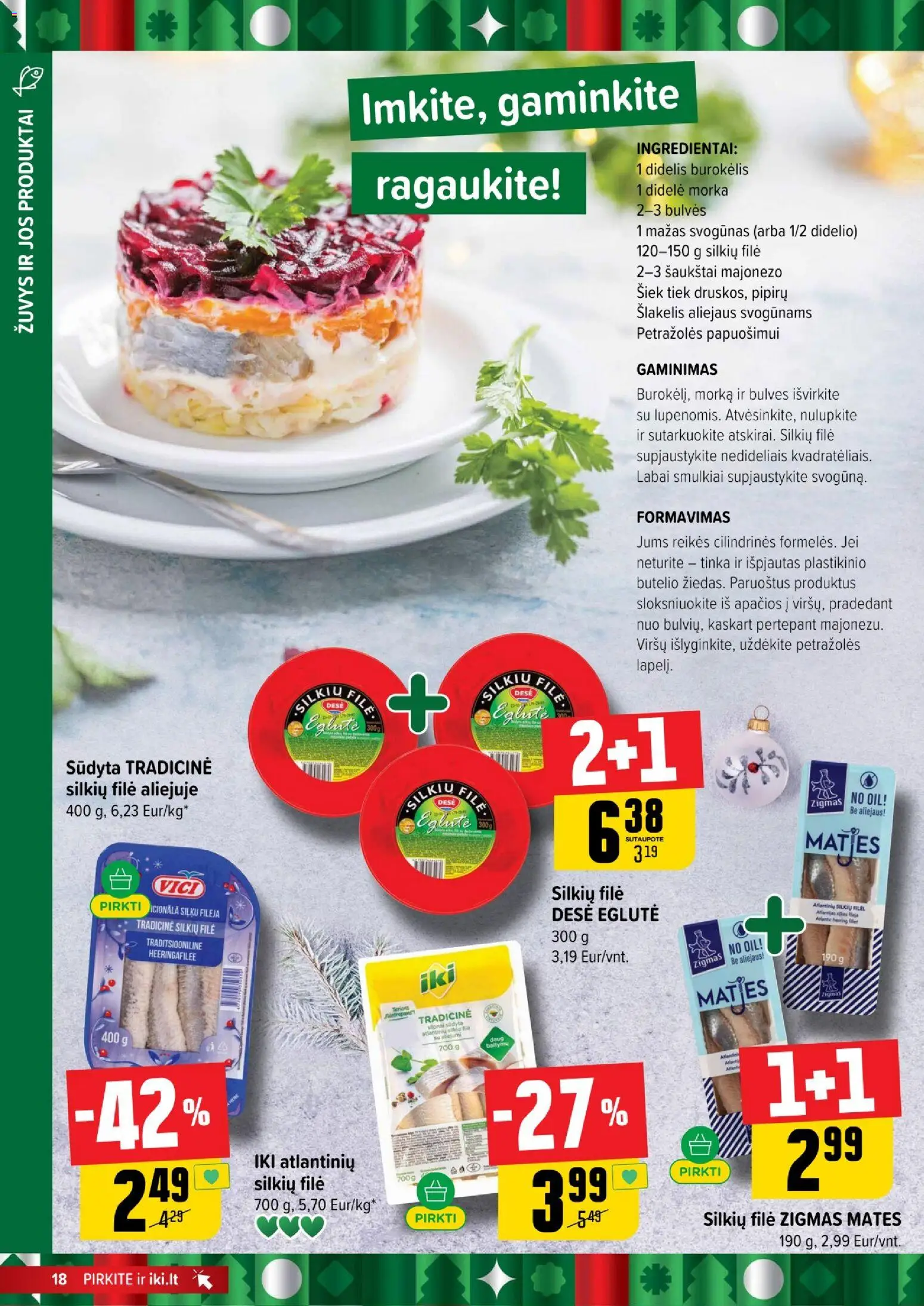 IKI akcijos nuo 22.12.2025 | Puslapis: 18 | Prekių: Bulvės, Silkių filė