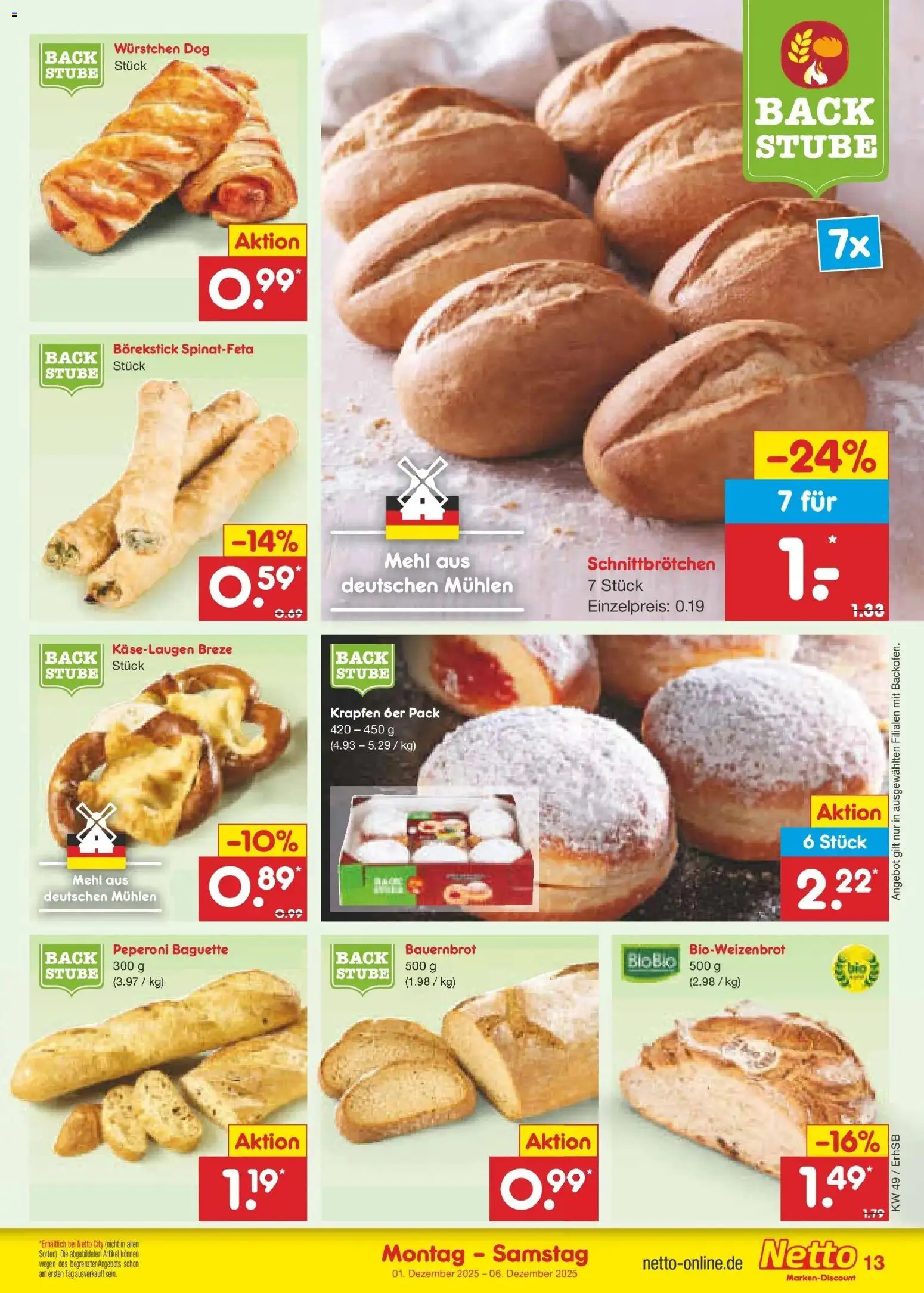 Netto Marken-Discount prospekt München	 – gültig ab 01.12.2025 | Seite: 13 | Produkte: Mehl, Baguette