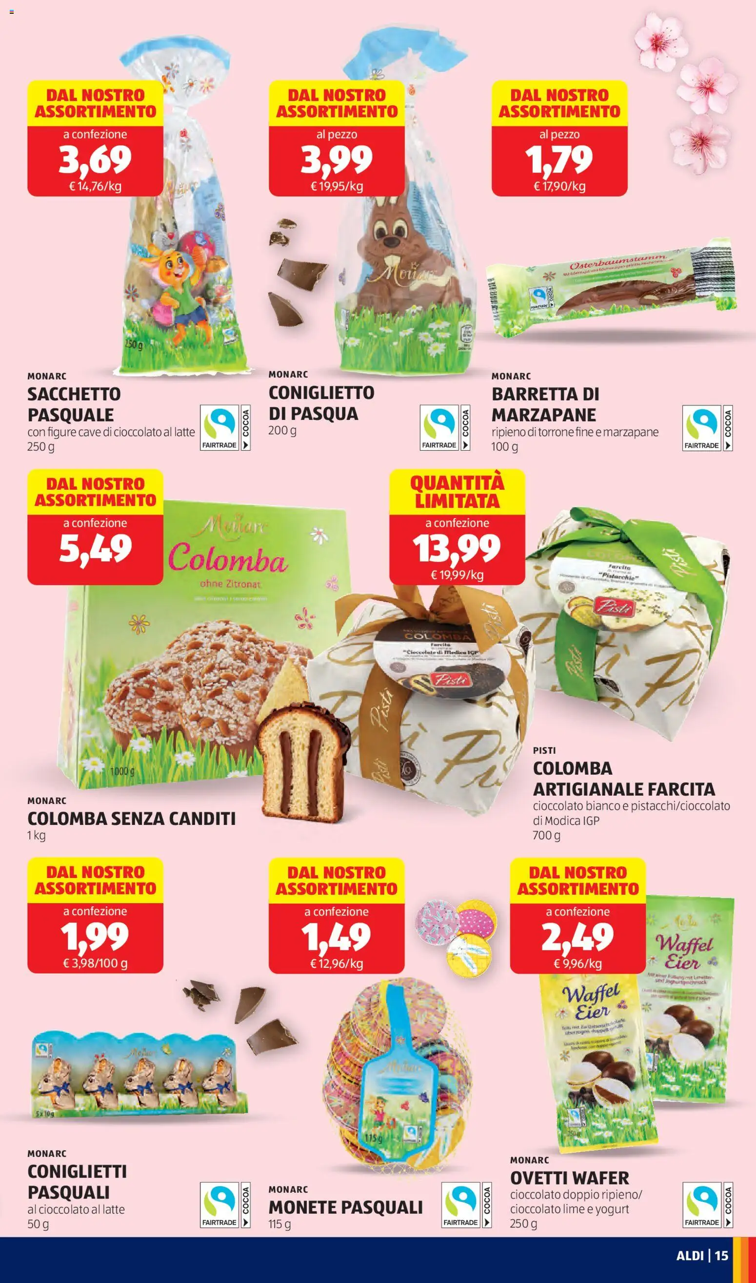 Volantino Aldi del 16.03.2026 | Pagina: 15 | Prodotti: Yogurt, Cioccolato, Latte, Barretta