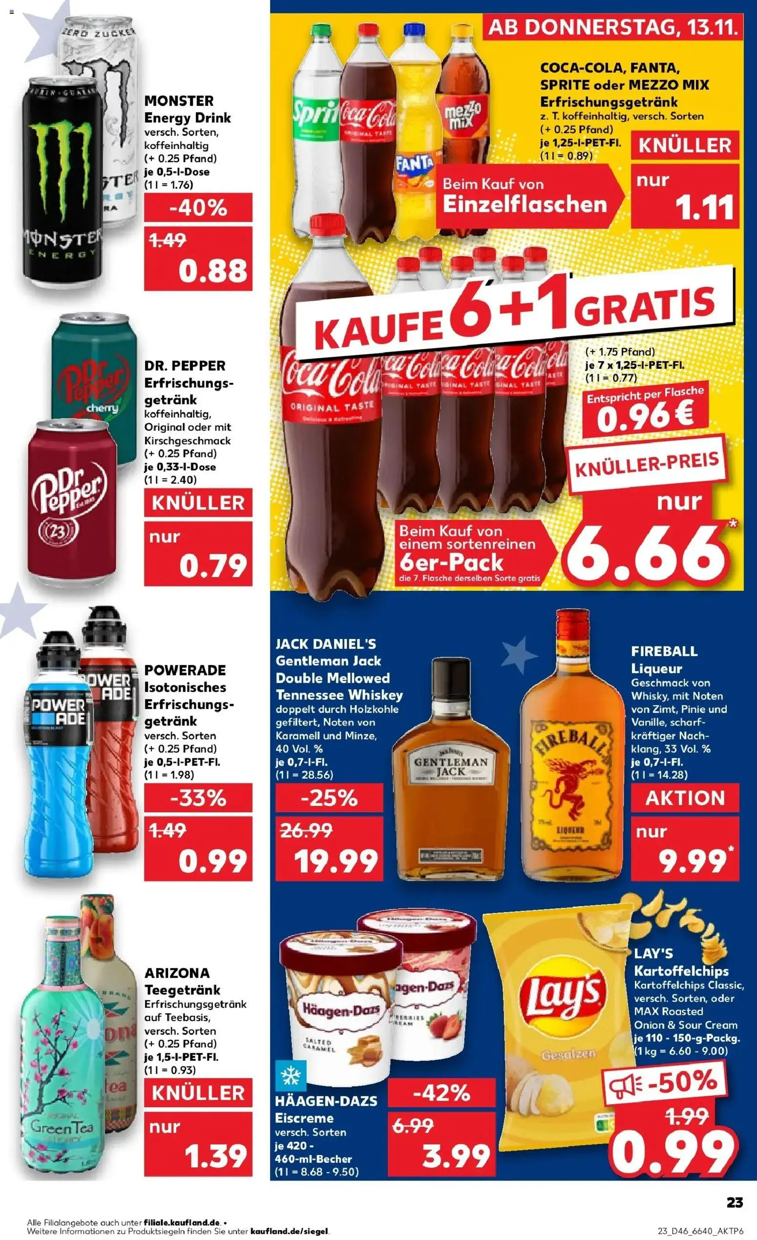 Kaufland prospekt Schwäbisch Hall	 – gültig ab 13.11.2025 | Seite: 23 | Produkte: Mezzo mix, Fanta, Eiscreme, Powerade