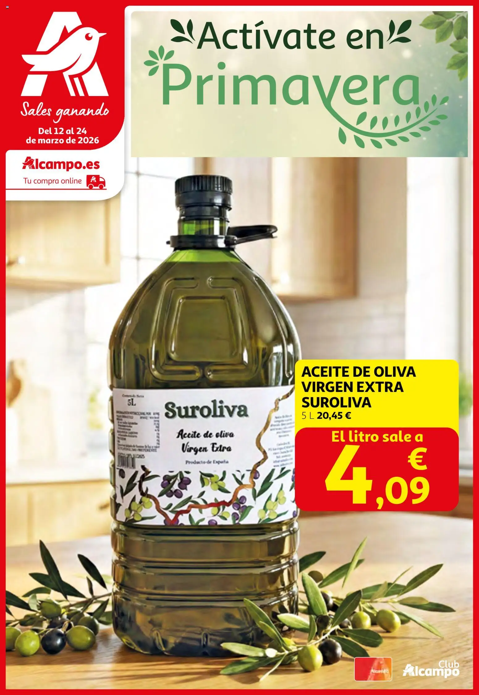 Alcampo folleto │ válido desde el 12.03.2026 | Página: 1 | Productos: Aceite, Aceite de oliva, Aceite de oliva virgen extra