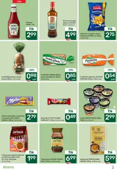 NORFA leidinys galioja nuo 19.03.2026 | Puslapis: 3 | Prekių: Ledai, Tirpioji kava, Kava, Kečupas