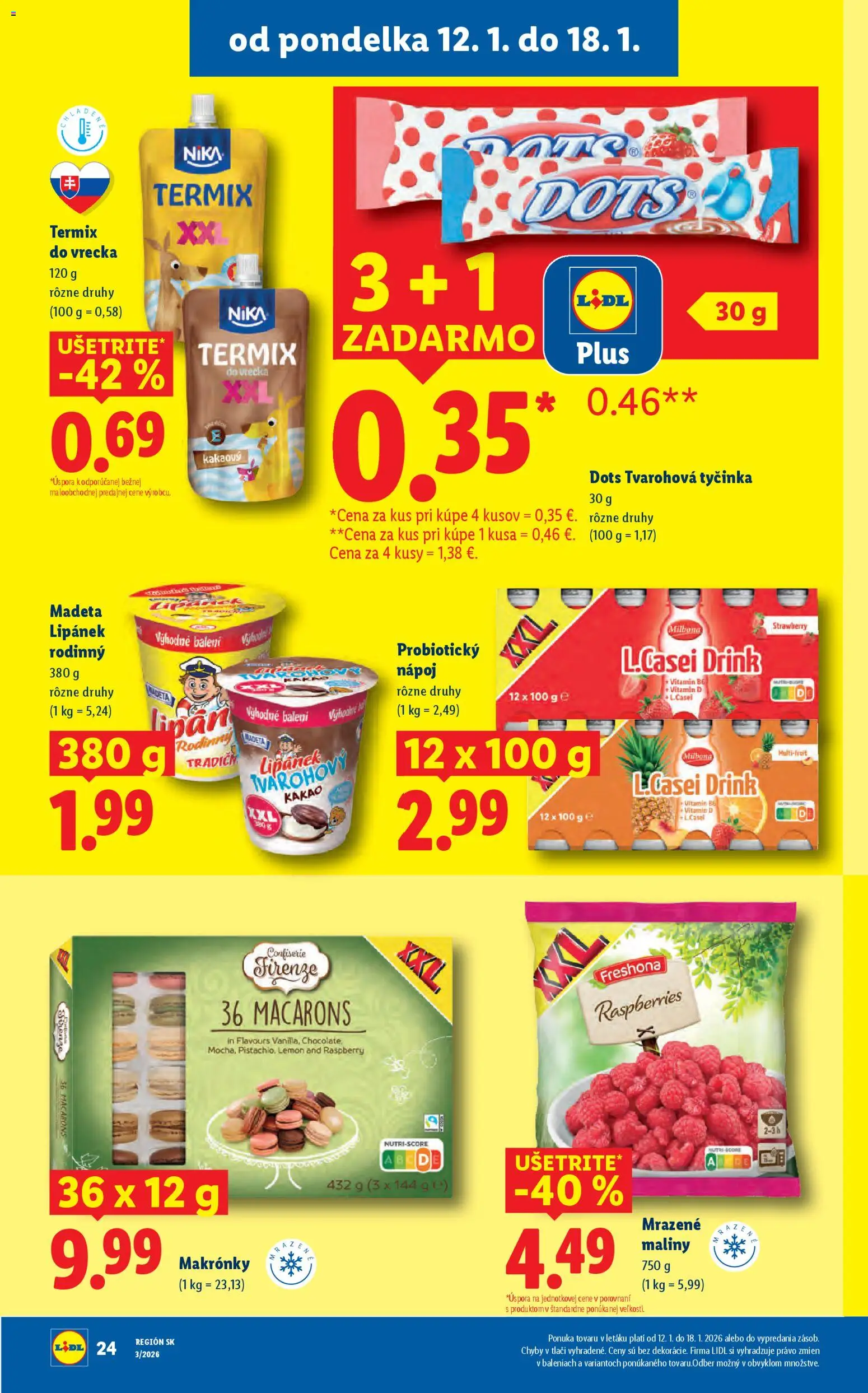 Nové Lidl akcie – leták je platný od 15.01.2026 | Strana: 58 | Produkty: Makronky, Maliny, Kakao