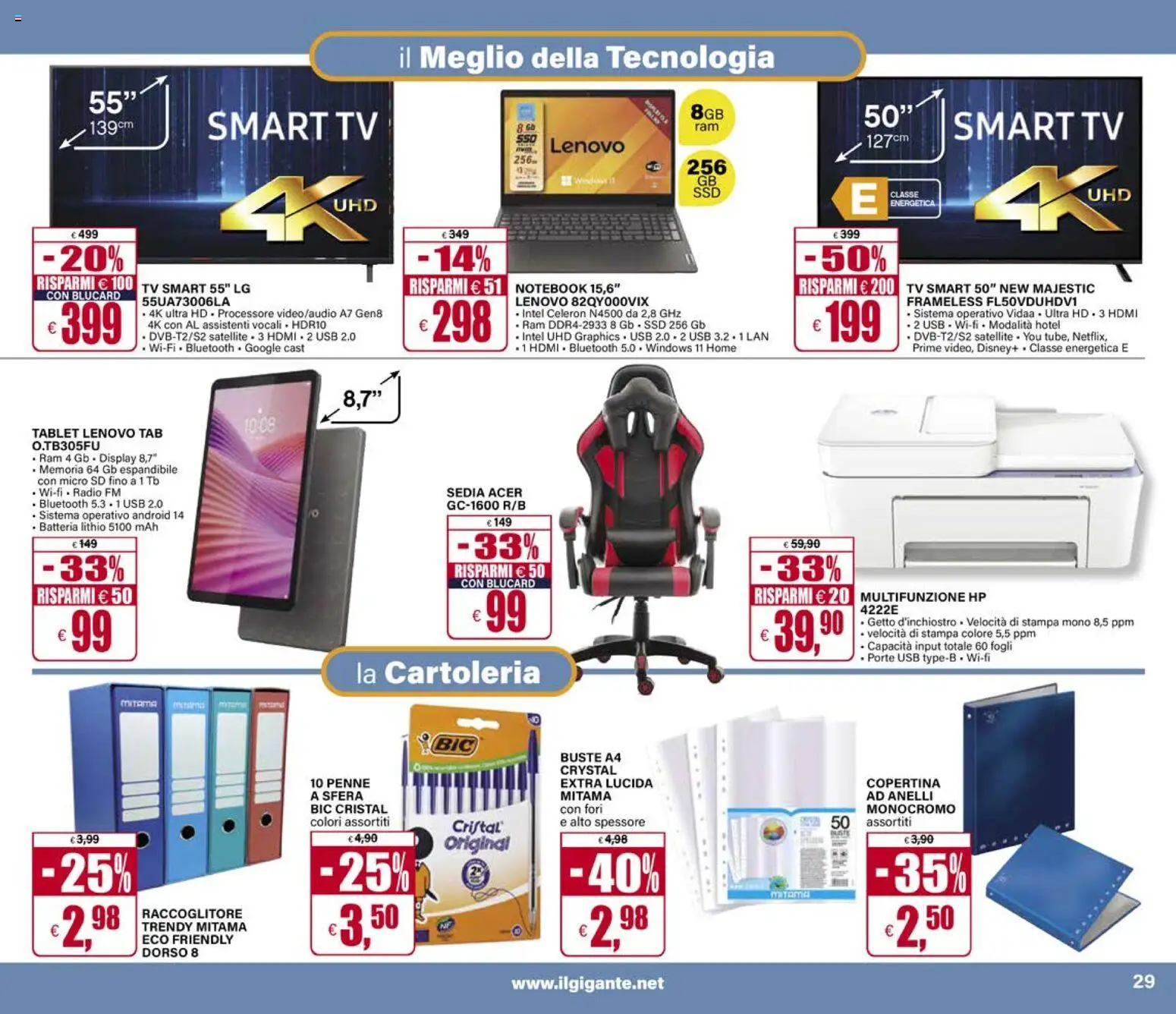 Volantino Il Gigante del 02.01.2026 | Pagina: 35 | Prodotti: TV, USB, Sedia, Batteria