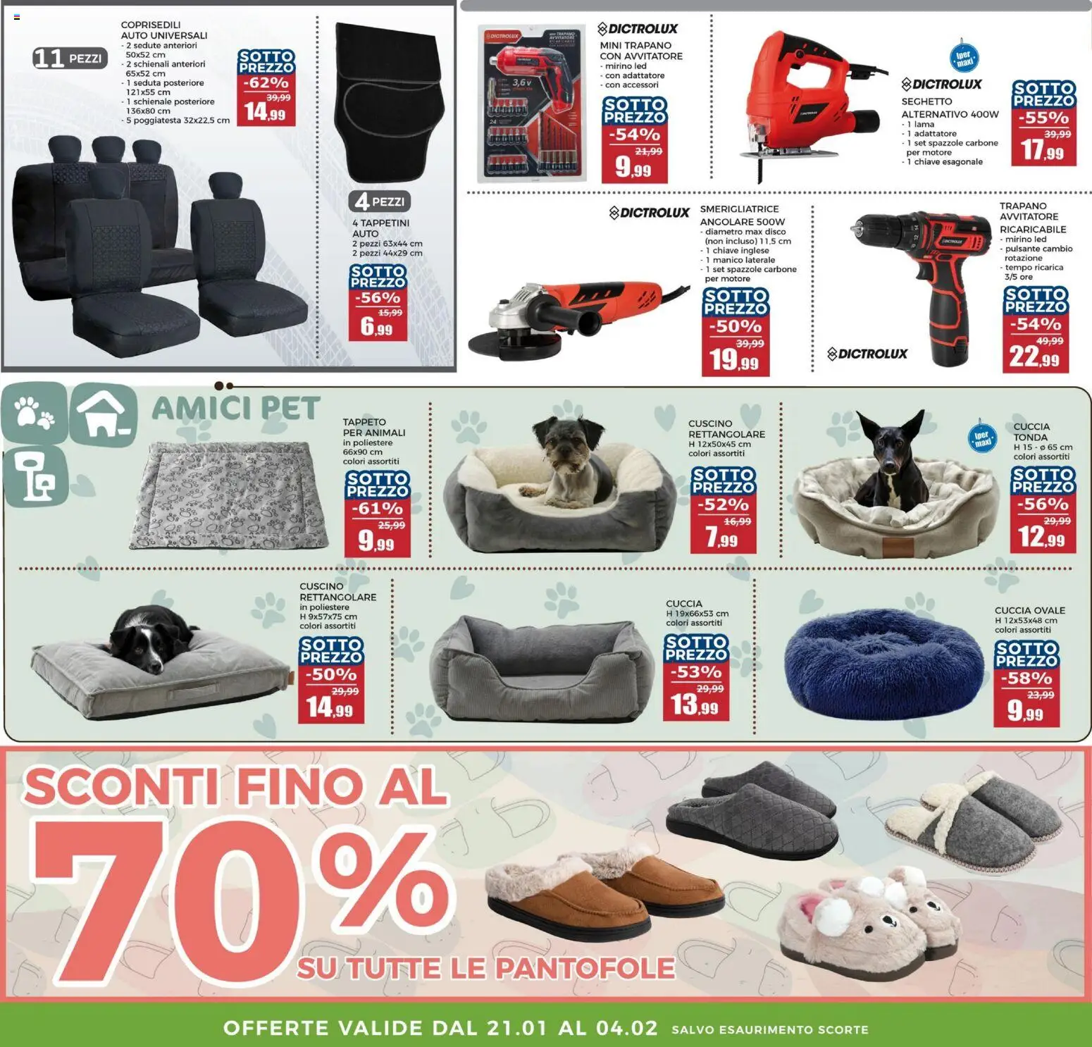 Volantino Happy Casa del 21.01.2026 | Pagina: 10 | Prodotti: Avvitatore, Trapano, Smerigliatrice, Cuscino