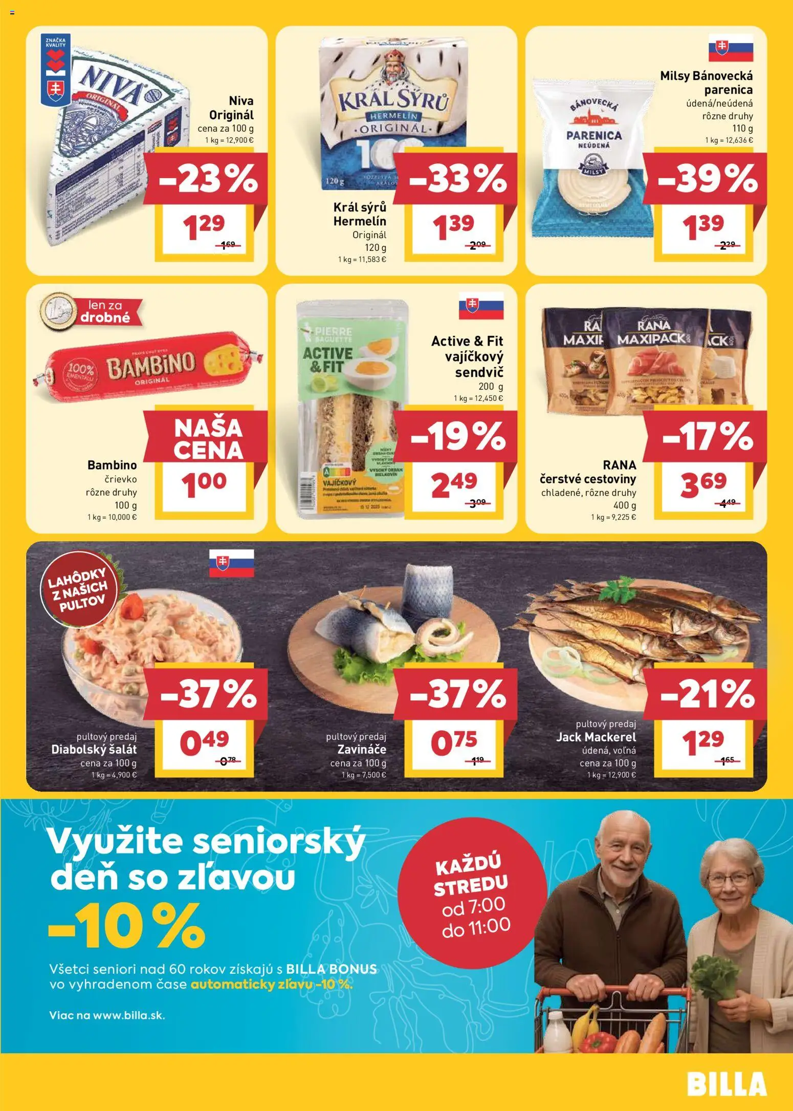 Nové Billa akcie – leták je platný od 15.04.2026 | Strana: 9 | Produkty: Cestoviny, Šalát, Sendvič
