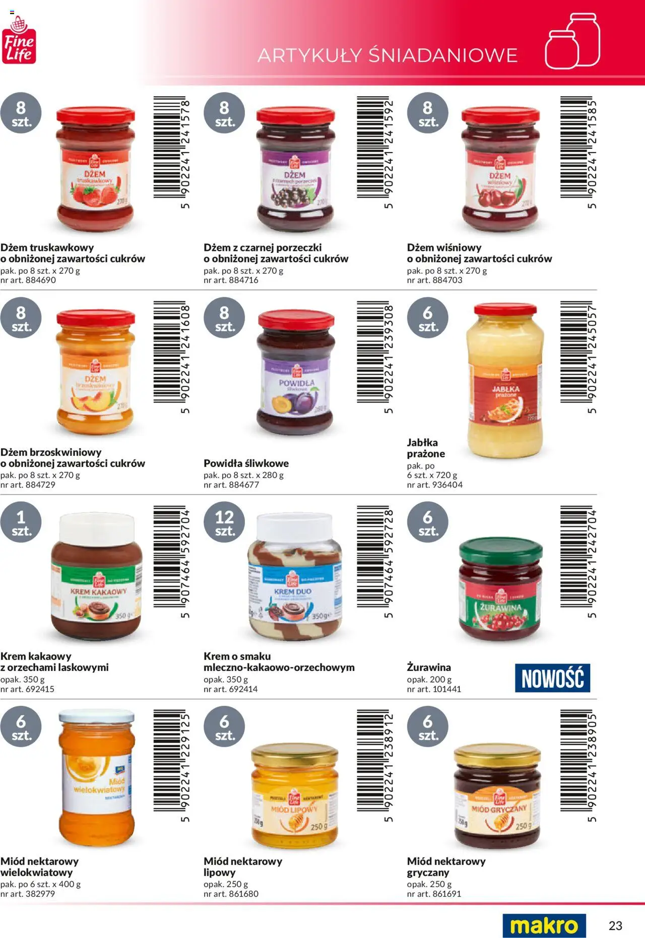 Makro Gazetka - Katalog marek własnych dla właścicieli sklepów od 18.04.2024 | Strona: 23 | Produkty: Miód, Żurawina, Powidła, Jabłka