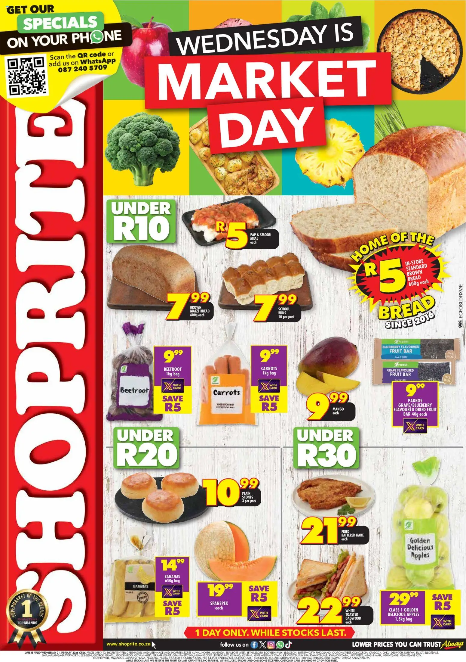 New Shoprite catalogue – valid from 21.01.2026 | Page: 1 | Products: Phone, Bag, Bananas, Fruit