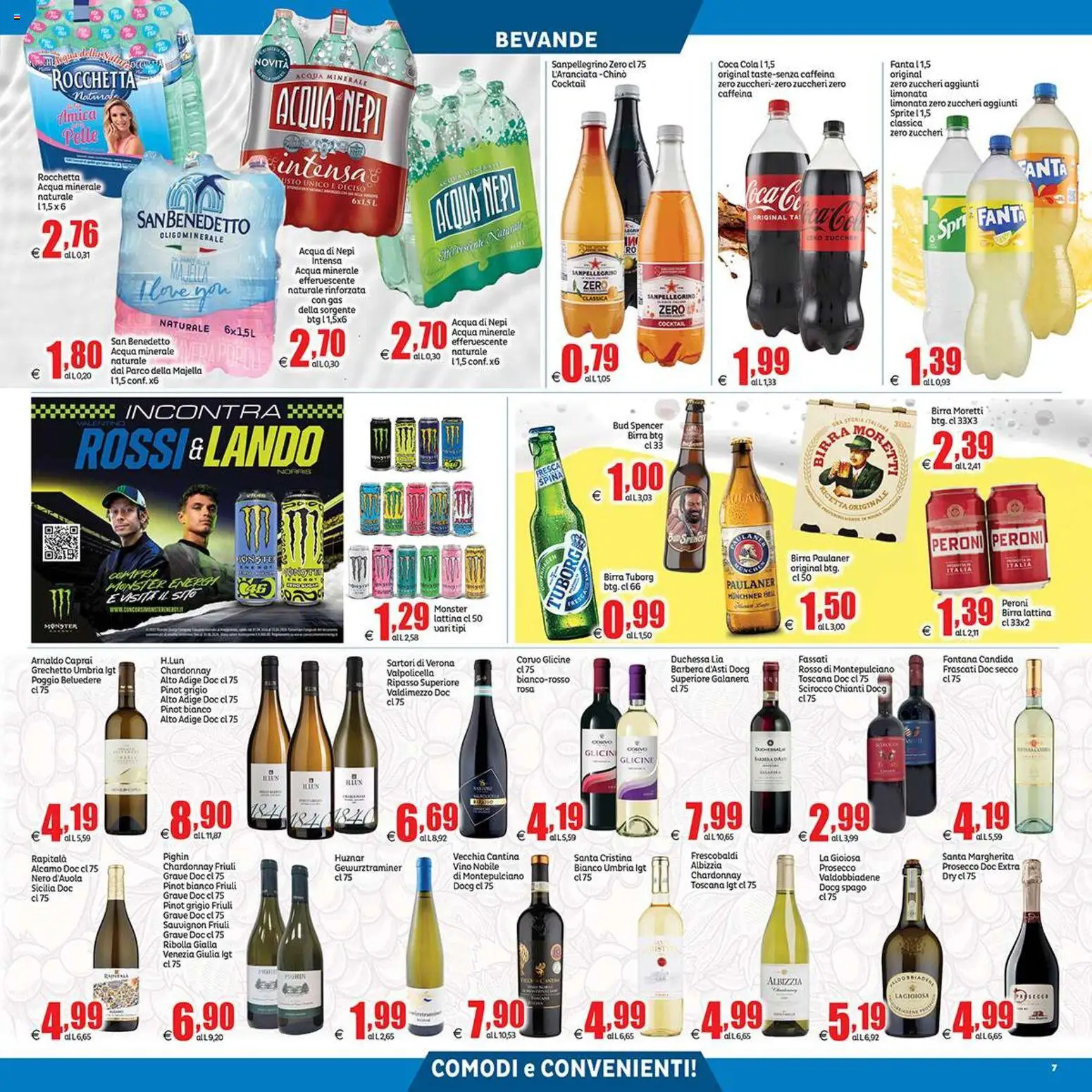 Volantino Elite Supermercati del 24.04.2026 | Pagina: 7 | Prodotti: Acqua, Vino, Fanta, Coca Cola