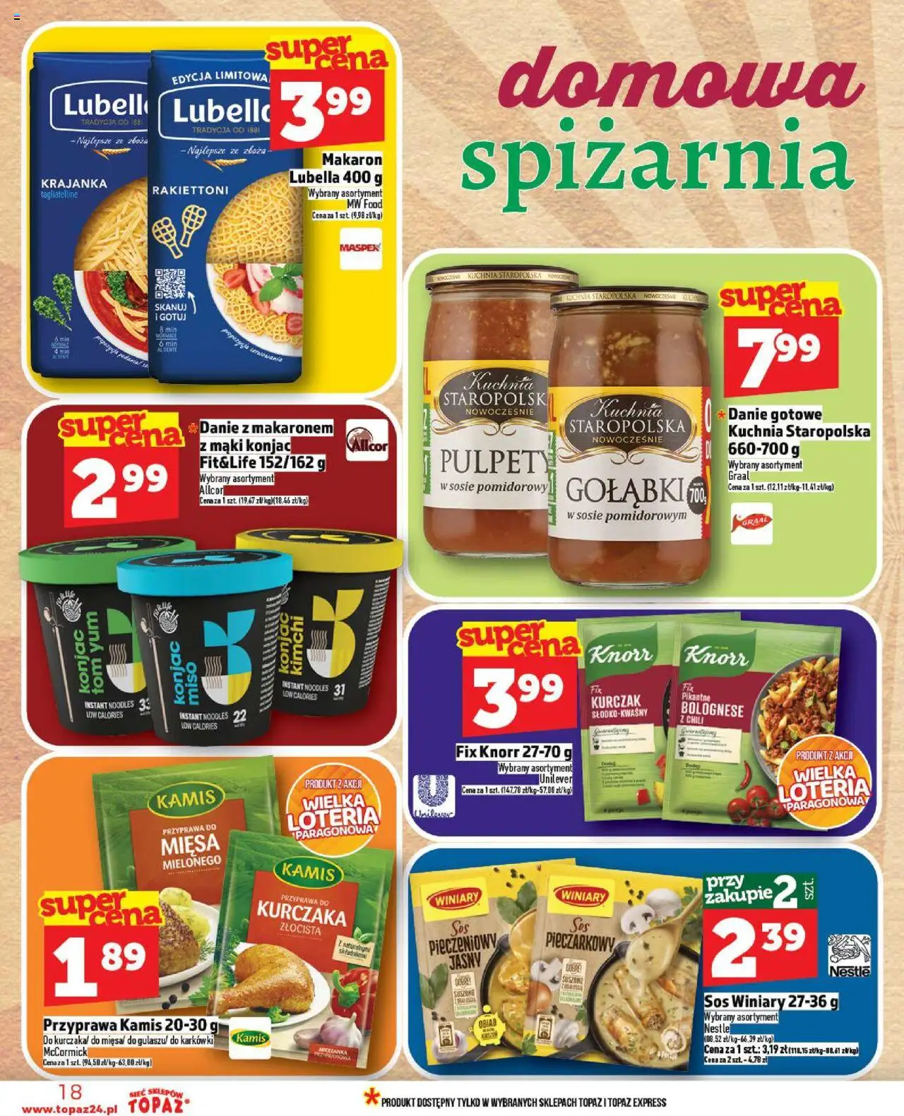 Topaz Gazetka - Ceny małe na stałe od 11.09.2025 | Strona: 18 | Produkty: Chili, Kurczak, Makaron, Sos