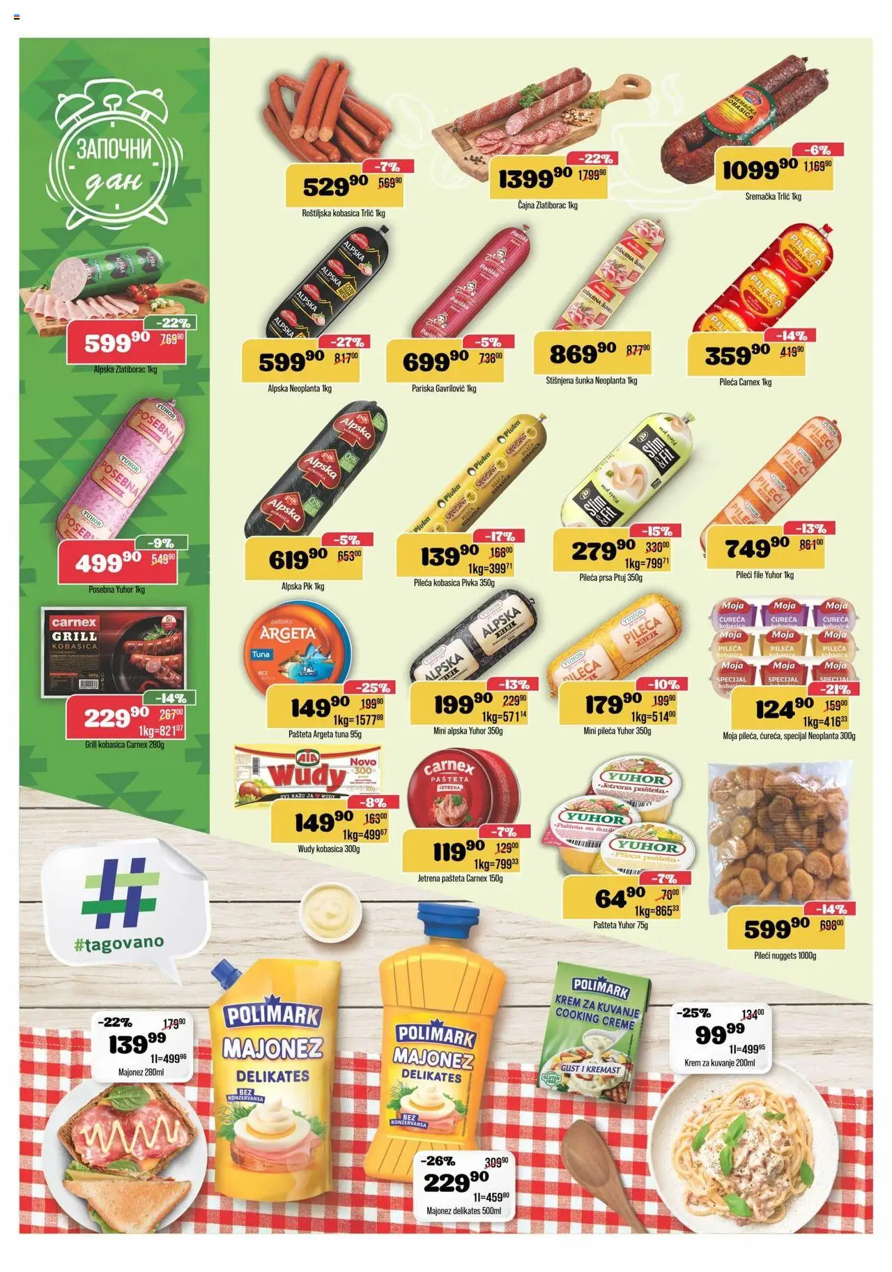 Europrom katalog - važi od 10.09.2025 | Strana: 4 | Proizvode: Pileći file, Pile, Šunka, Kobasica