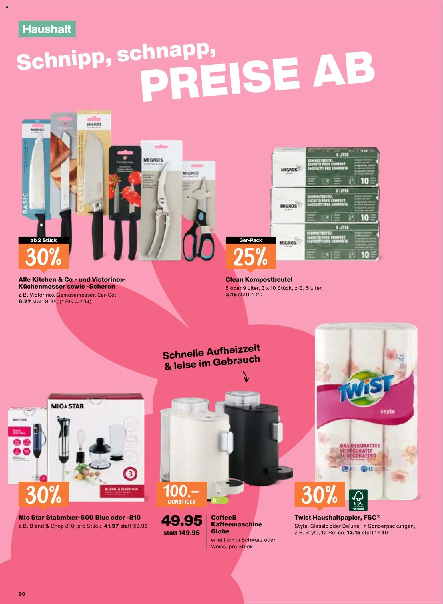 Migros aktionen – gültig ab 19.03.2026 | Seite: 20 | Produkte: Kaffeemaschine