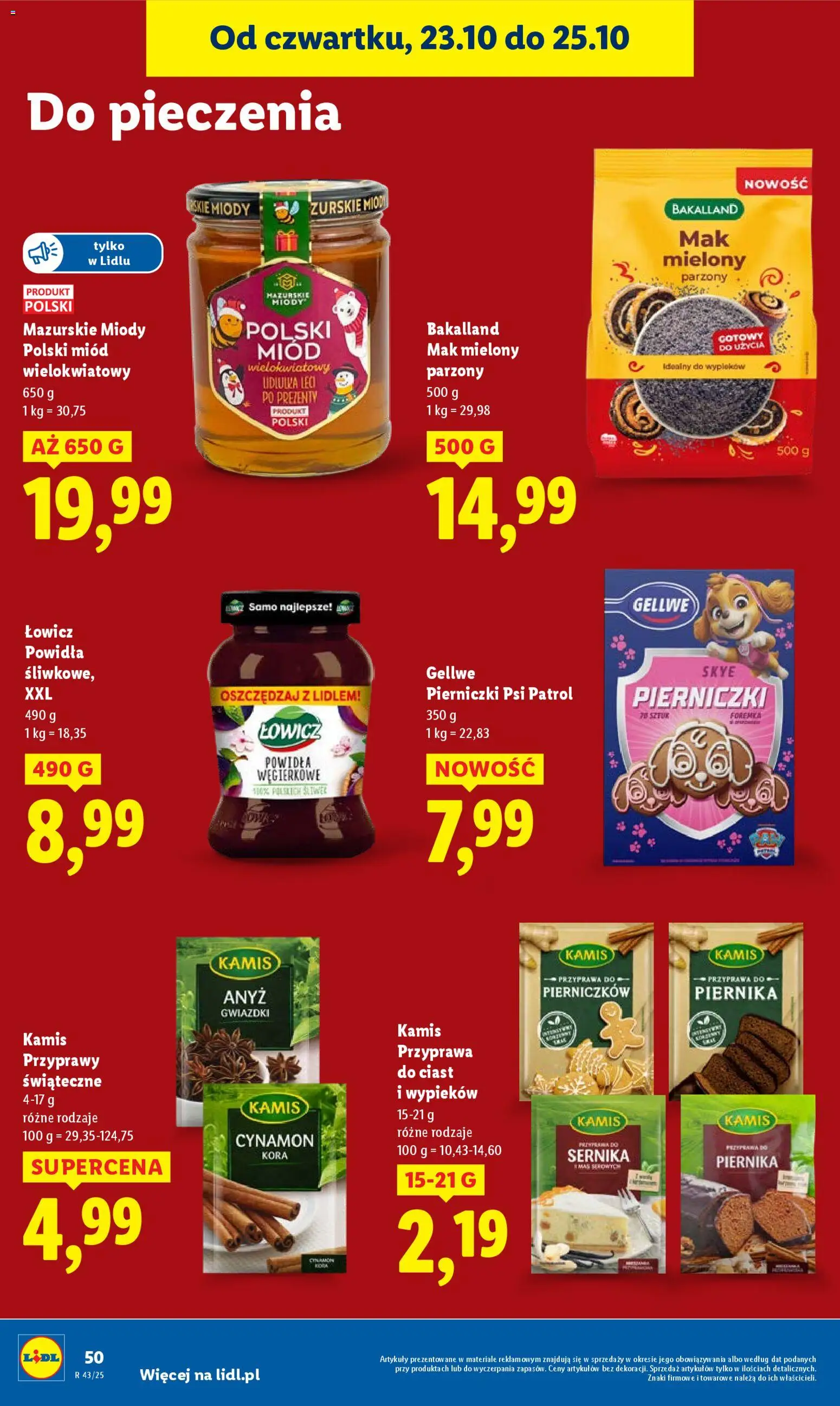 Lidl Gazetka od 23.10.2025 | Strona: 54 | Produkty: Miód, Powidła, Anyż, Przyprawy