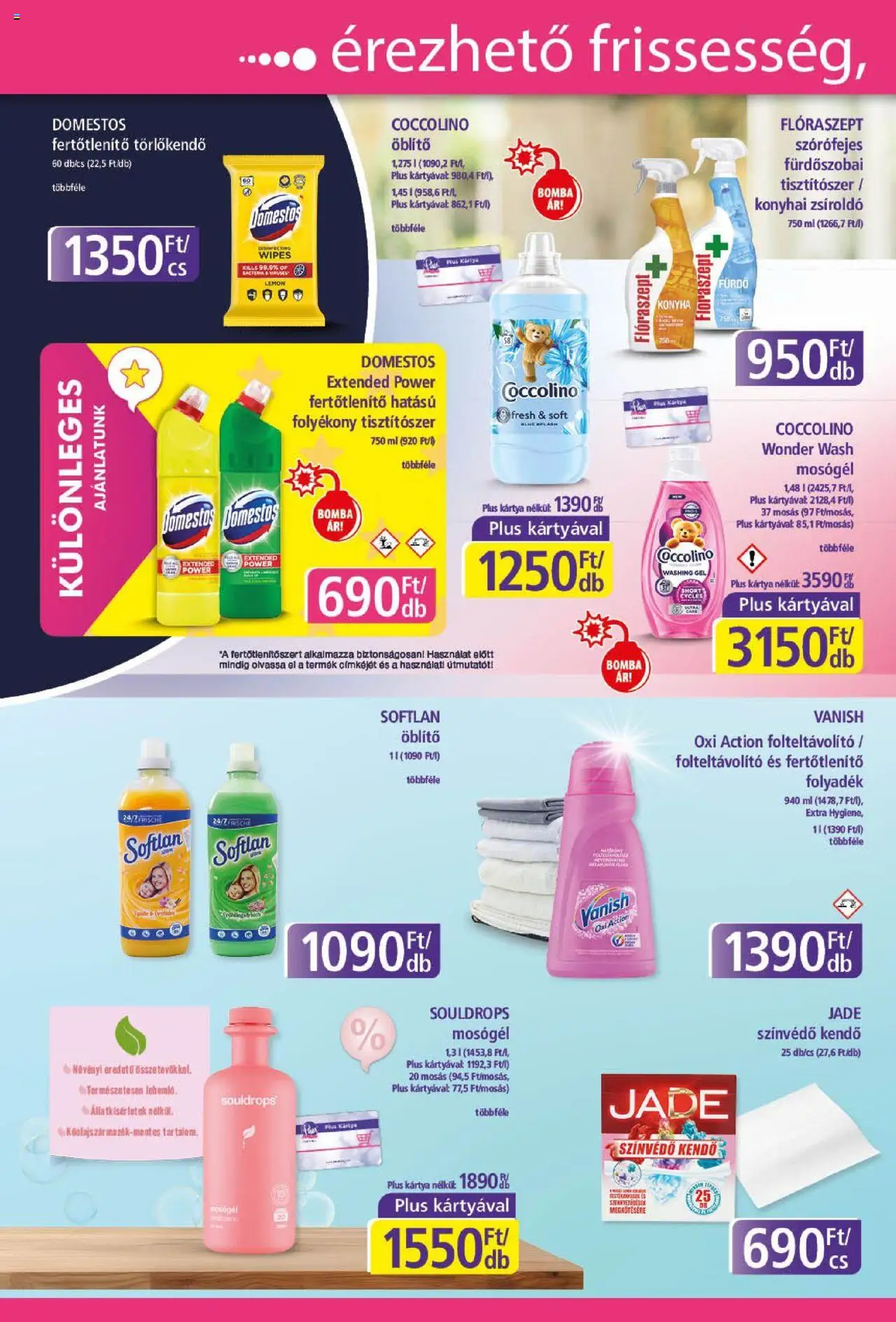 Plus Market akciós ujság - amely érvényes a következő dátumtól: 07.08.2025 | Oldal: 2 | Termékek: Coccolino, Törlőkendő, Mosógél, Öblítő