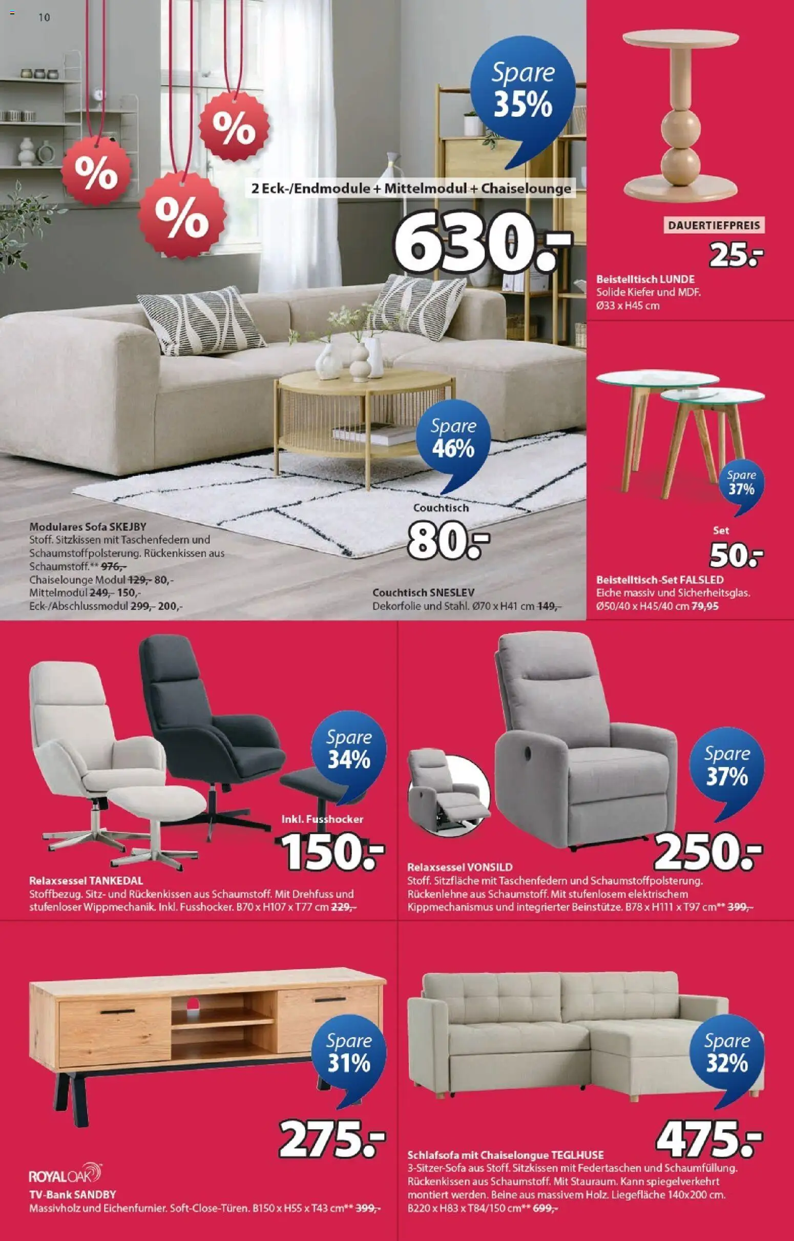 JYSK Aktionen – gültig ab 09.12.2025 | Seite: 10 | Produkte: Sofa, Couchtisch, Schlafsofa, Relaxsessel