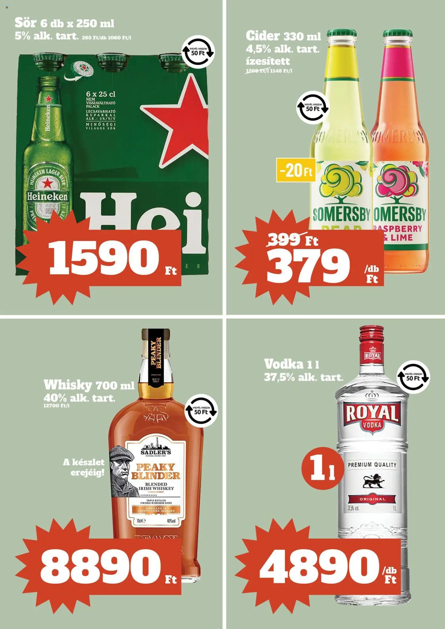 Family Diszkont akciós ujság - amely érvényes a következő dátumtól: 19.02.2026 | Oldal: 26 | Termékek: Heineken, Cider, Vodka, Whisky