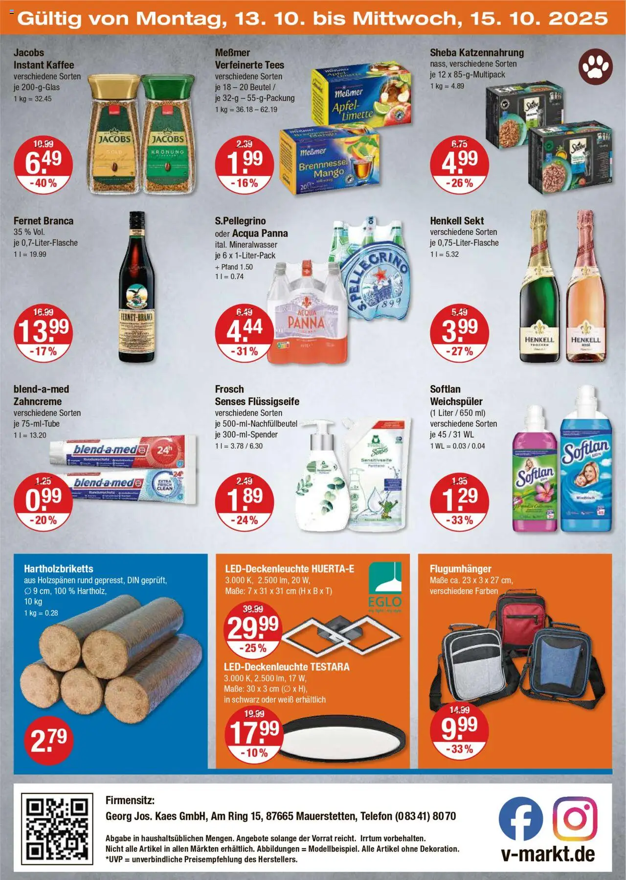 V-Markt - Schwaben / Oberbayern – gültig ab 09.10.2025 | Seite: 20 | Produkte: Sekt, Messmer, Äpfel, Mango