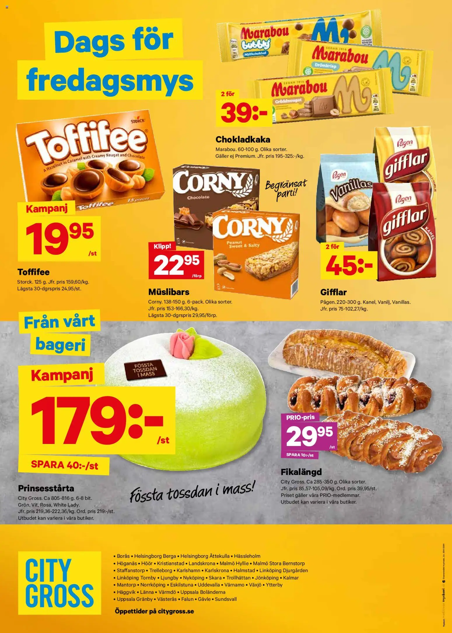 City Gross reklamblad aktuell från 02.03.2026 | Sida: 11 | Produkter: Chokladkaka, Gifflar, Galler, Kanel