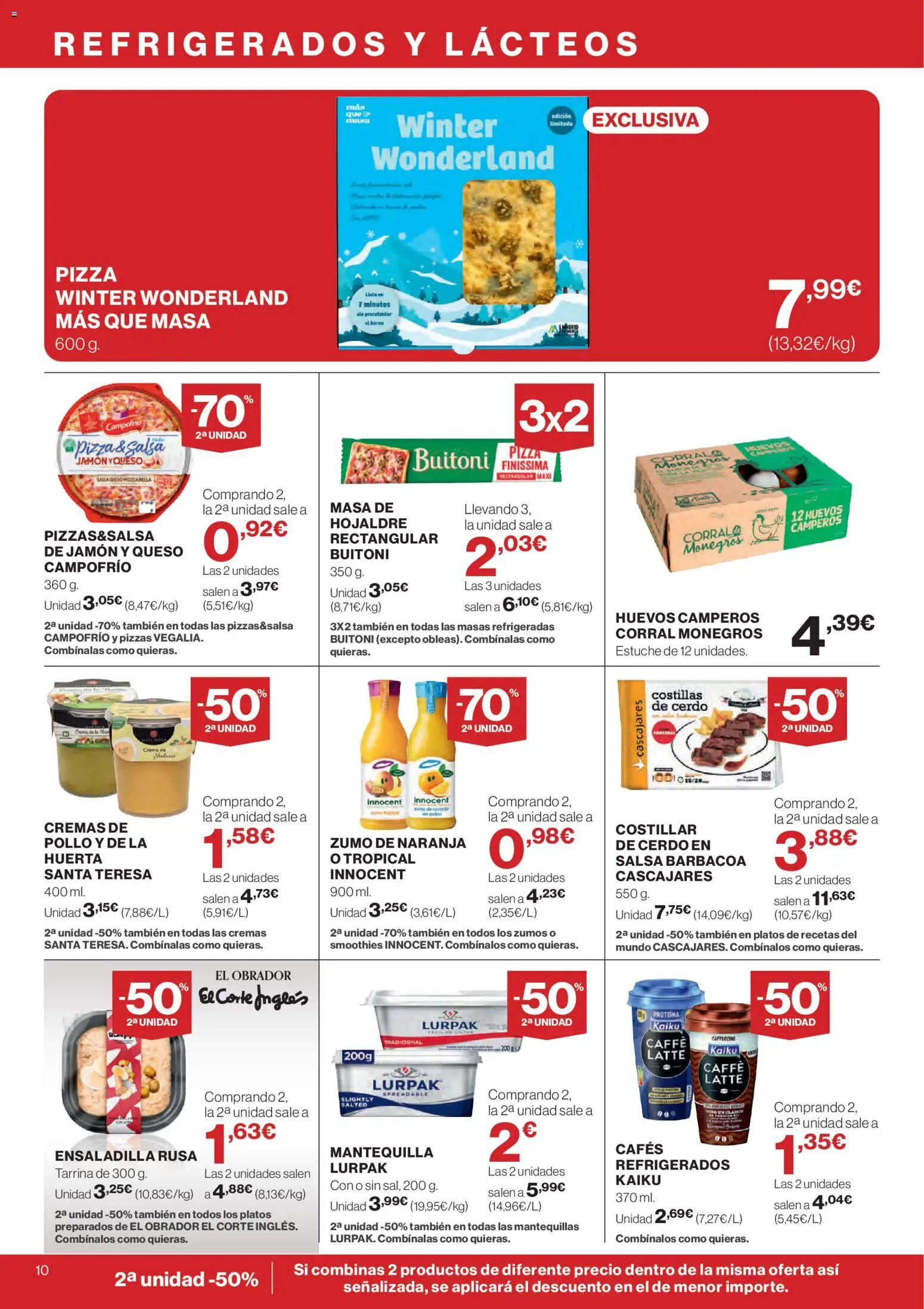 El Corte Inglés ofertas │ válido desde el 07.01.2026 | Página: 10 | Productos: Huevos, Jamón, Pizza, Κορνίζα
