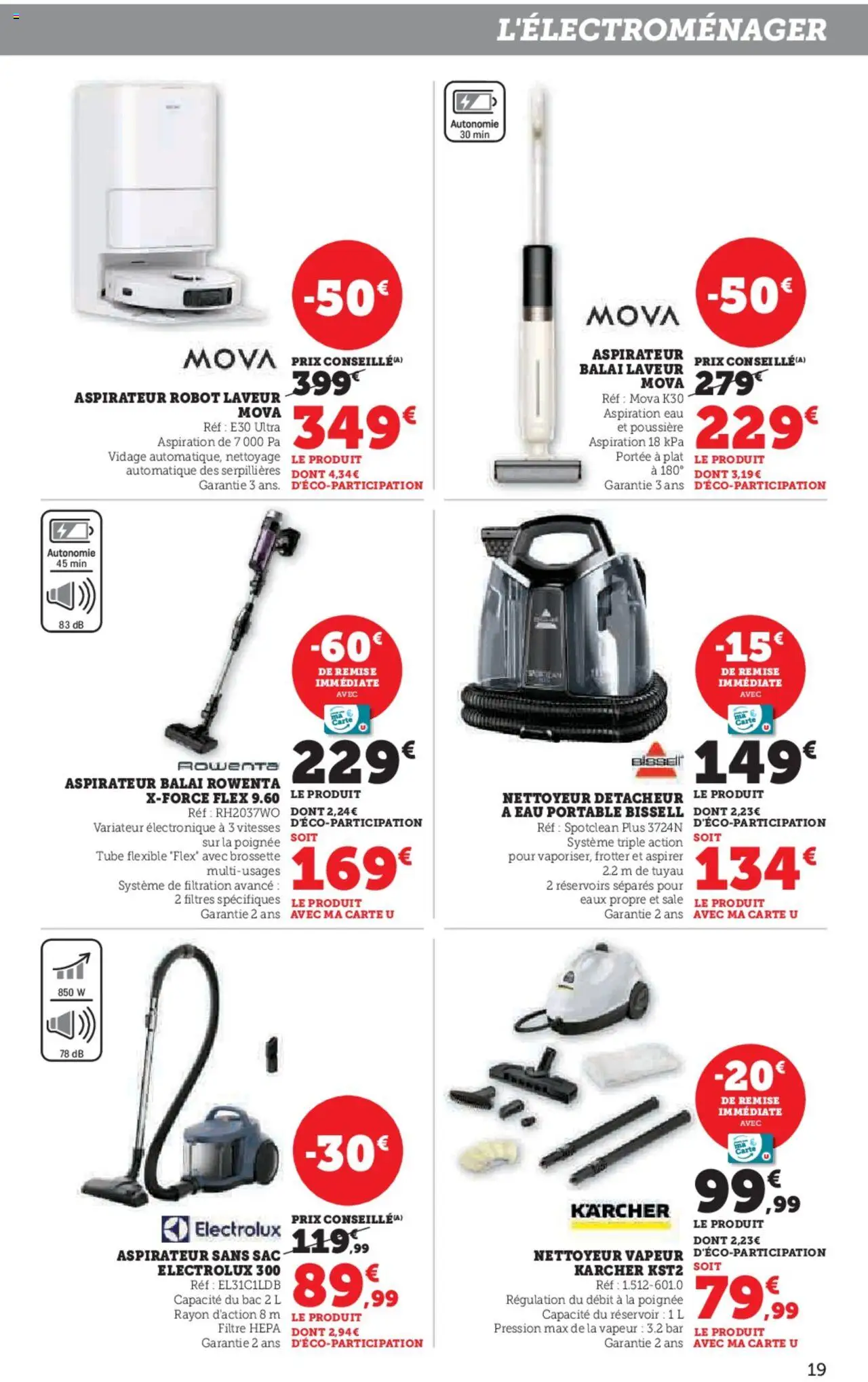 {H1} | Page: 19 | Produits: Sac, Aspirateur sans sac, Aspirateur, Aspirateur balai