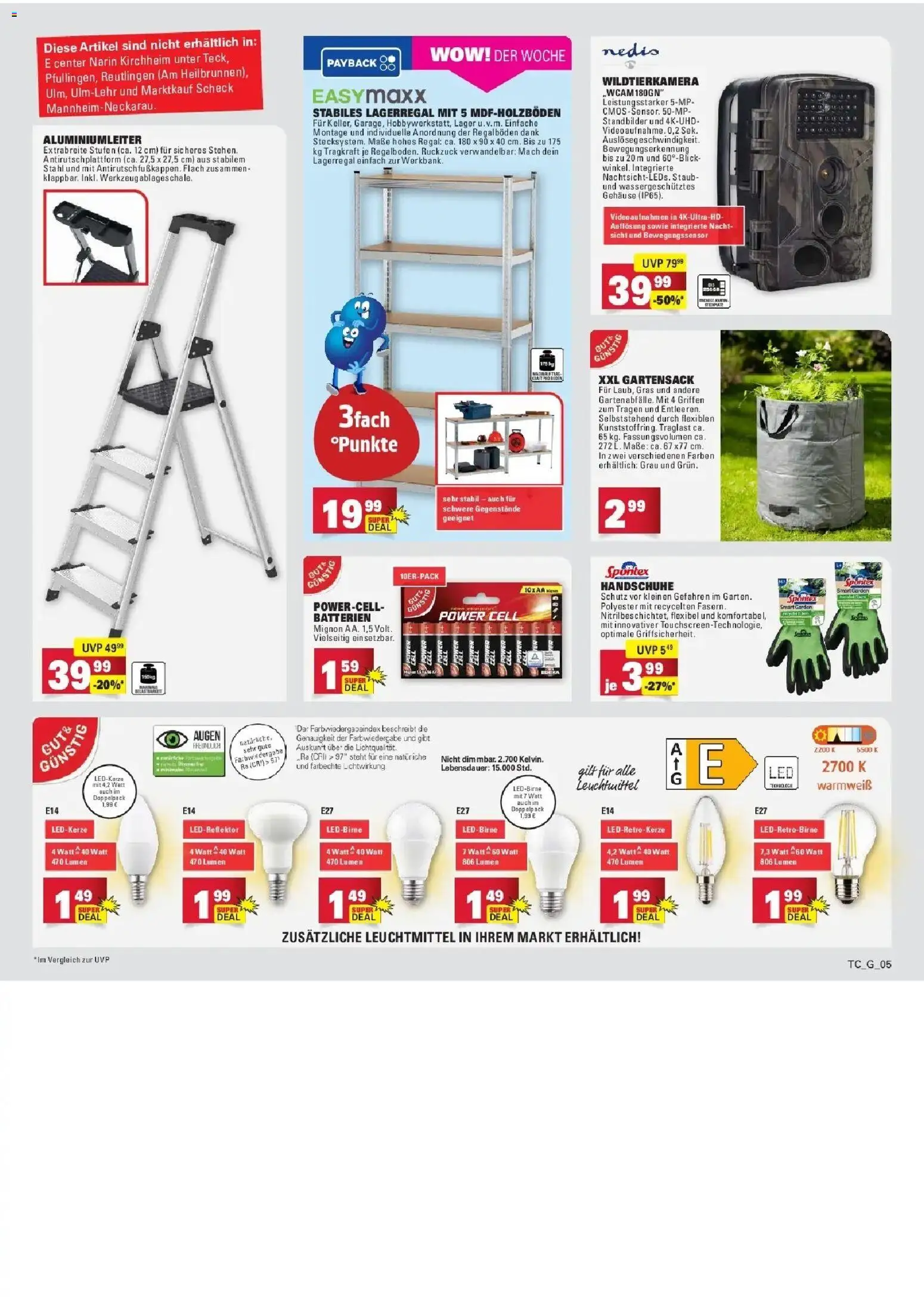 Edeka prospekt Wörth Am Rhein	 – gültig ab 09.03.2026 | Seite: 72 | Produkte: Batterien, Regal, Birne, Handschuhe