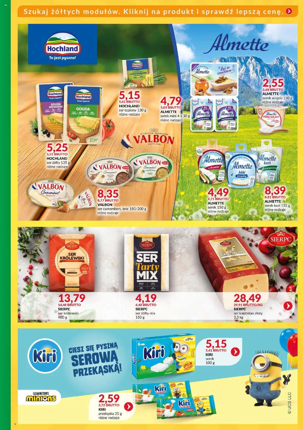 Eurocash Gazetka - Katalog Artykułów Spożywczych od 01.06.2025 | Strona: 9 | Produkty: Ser żółty, Serek, Serek wiejski, Pizza