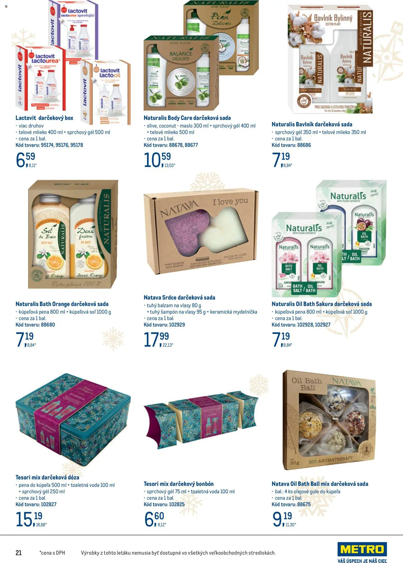 Nové Metro akcie – leták je platný od 19.11.2025 | Strana: 21 | Produkty: Telové mlieko, Pena do kúpeľa, Soľ, Lactovit