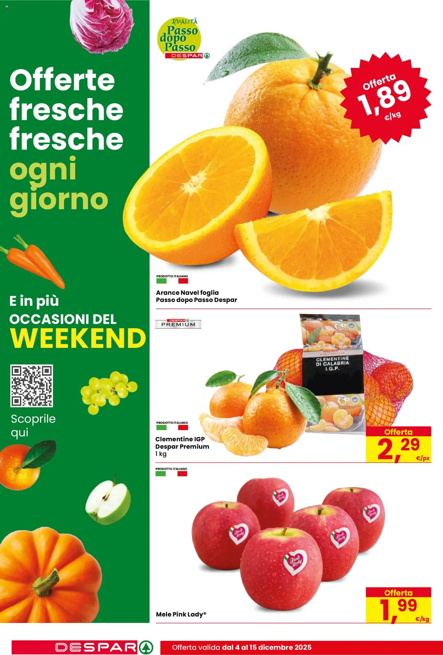 Volantino Despar del 04.12.2025 | Pagina: 8 | Prodotti: Mele, Arance