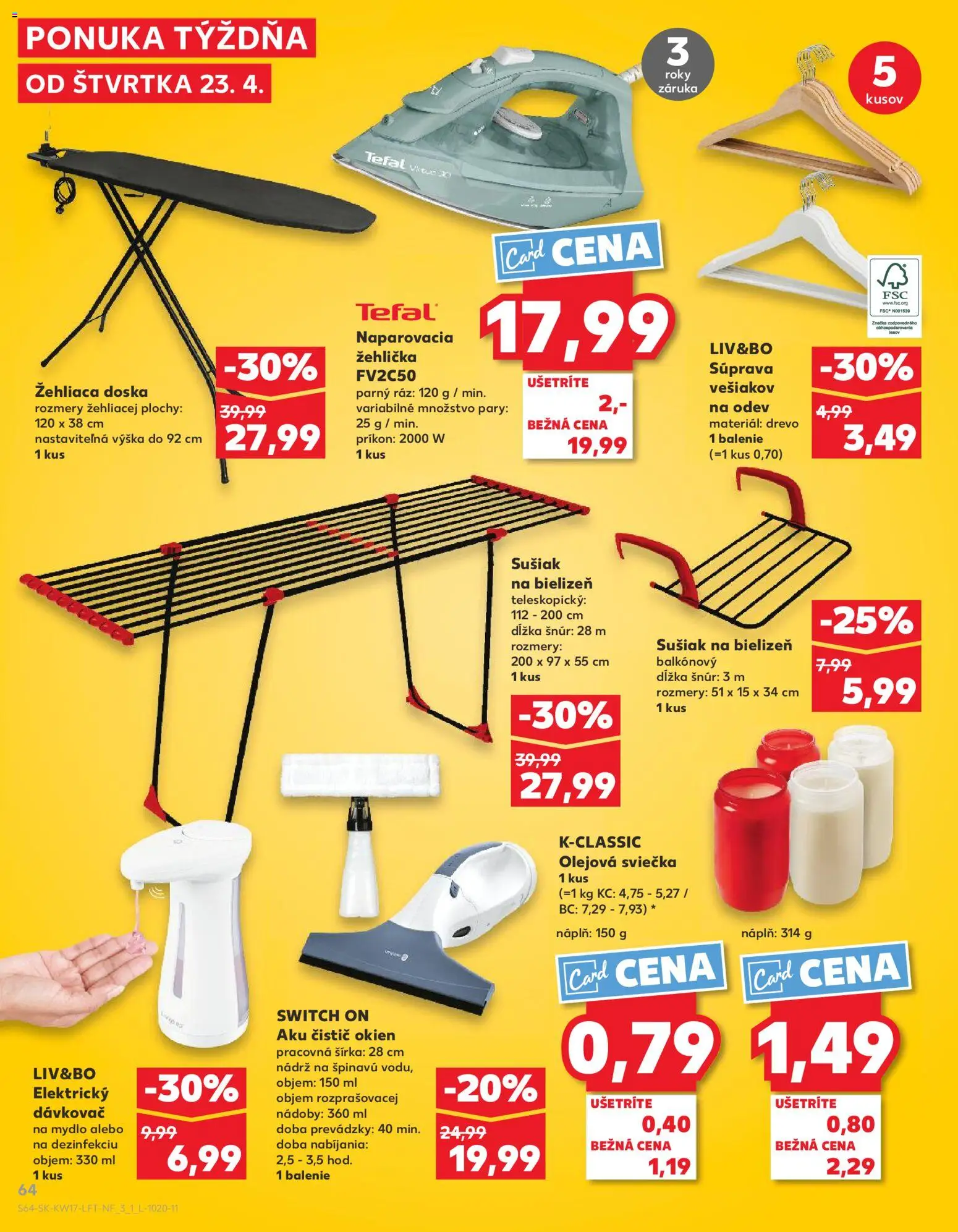 Kaufland SK akciós ujság - amely érvényes a következő dátumtól: 23.04.2026 | Oldal: 64 | Termékek: Tefal