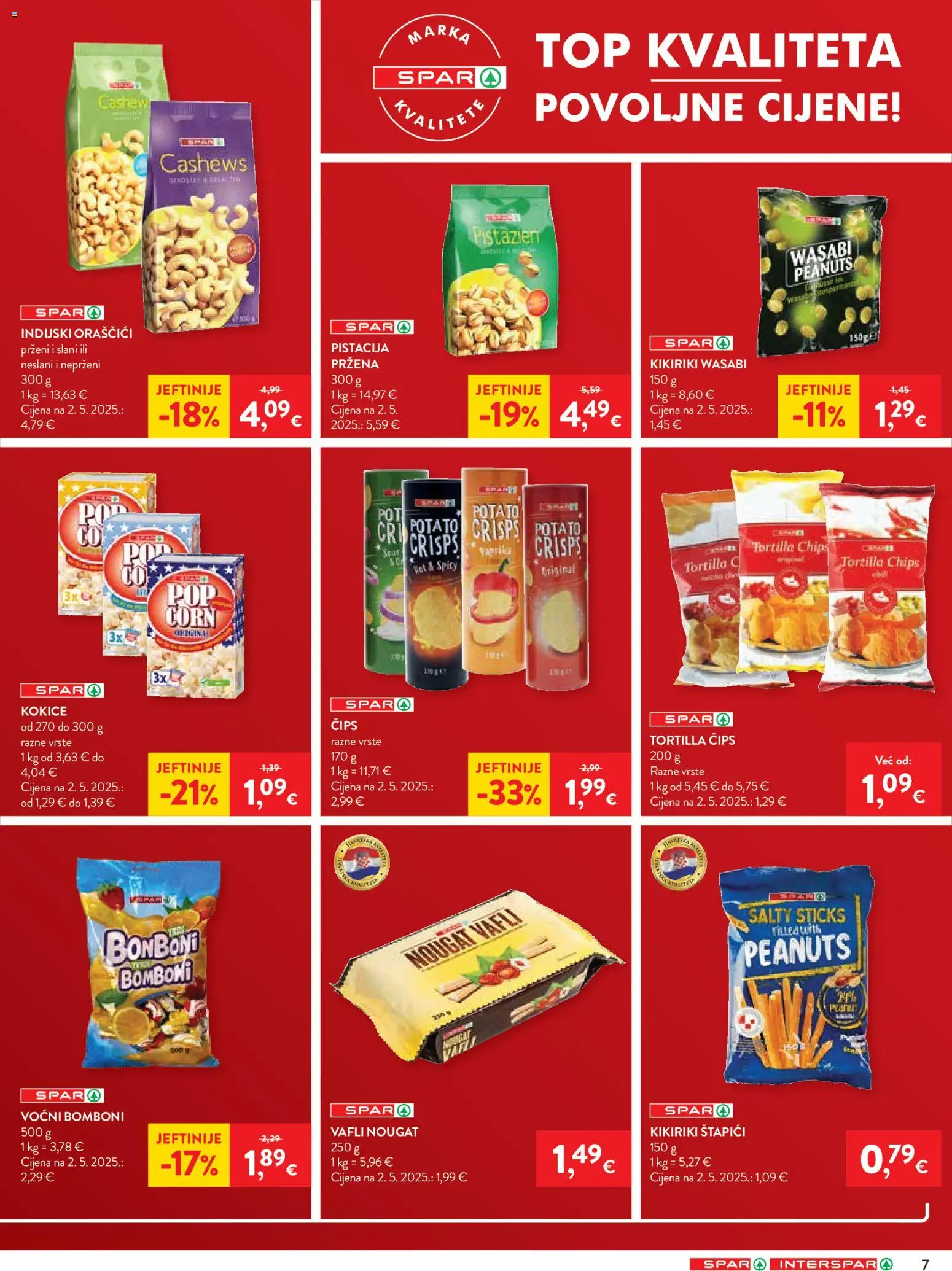 Interspar katalog | vrijedi od 25.02.2026 | Stranica: 7 | Proizvodi: Bomboni, Kokice, Kikiriki, Vafli