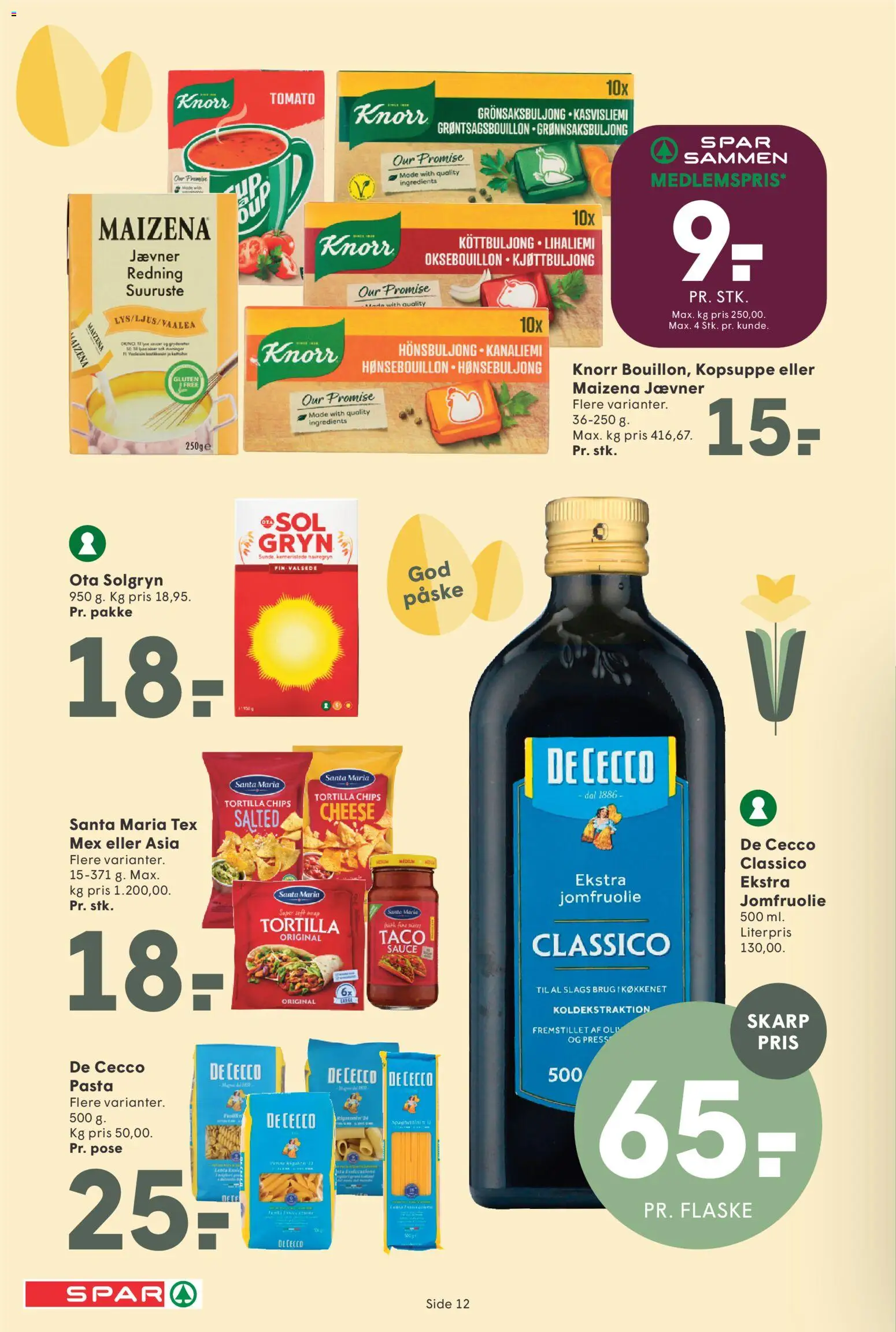 Spar tilbudsavis – gyldig fra 13.03.2026 | Side: 12 | Produkter: Øl, Pasta, Chips, Taco