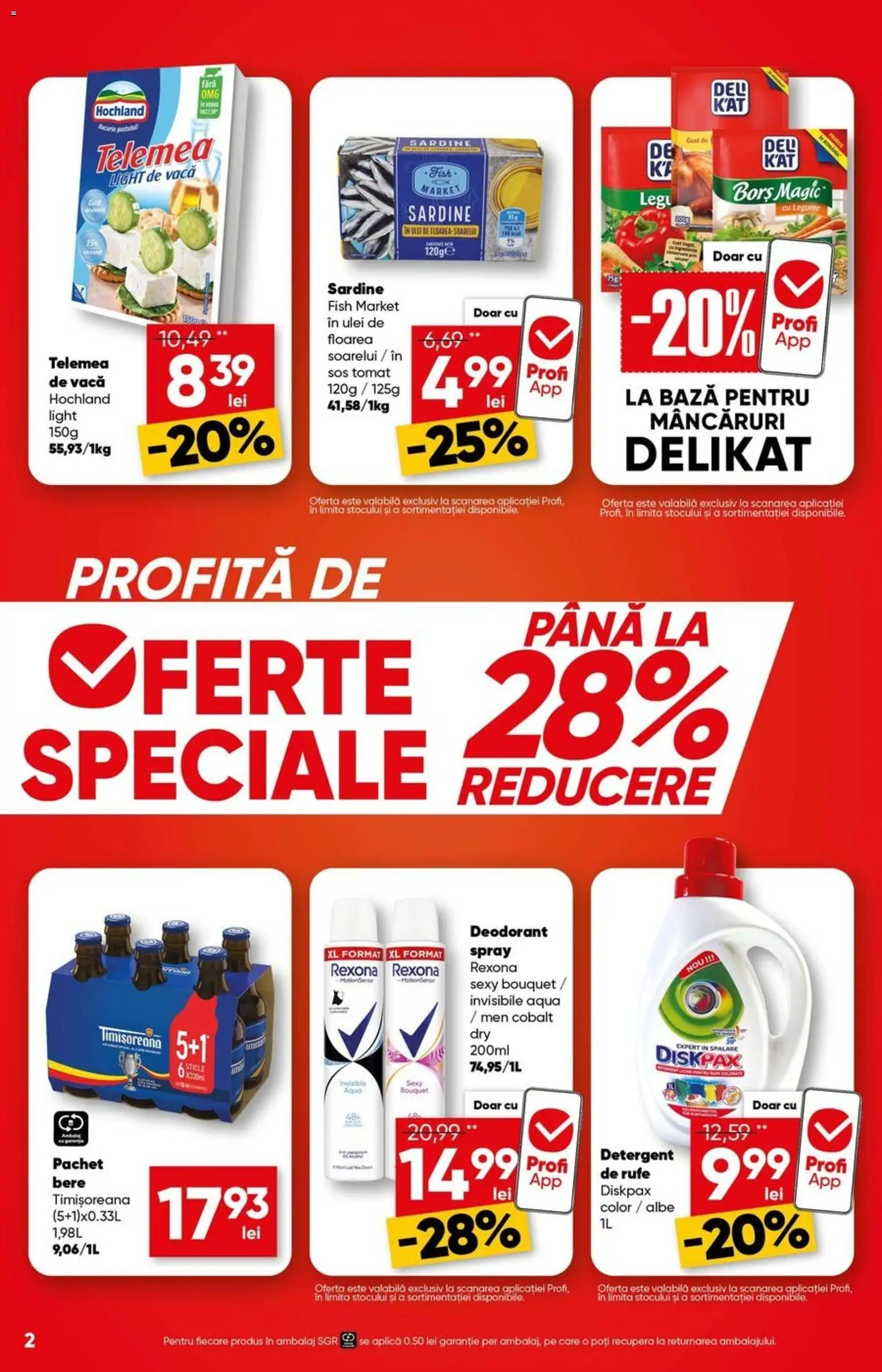 Noul catalog Profi – valabil de la 15.04.2026 | Pagină: 2 | Produse: Borș, Ulei, Deodorant, Sos