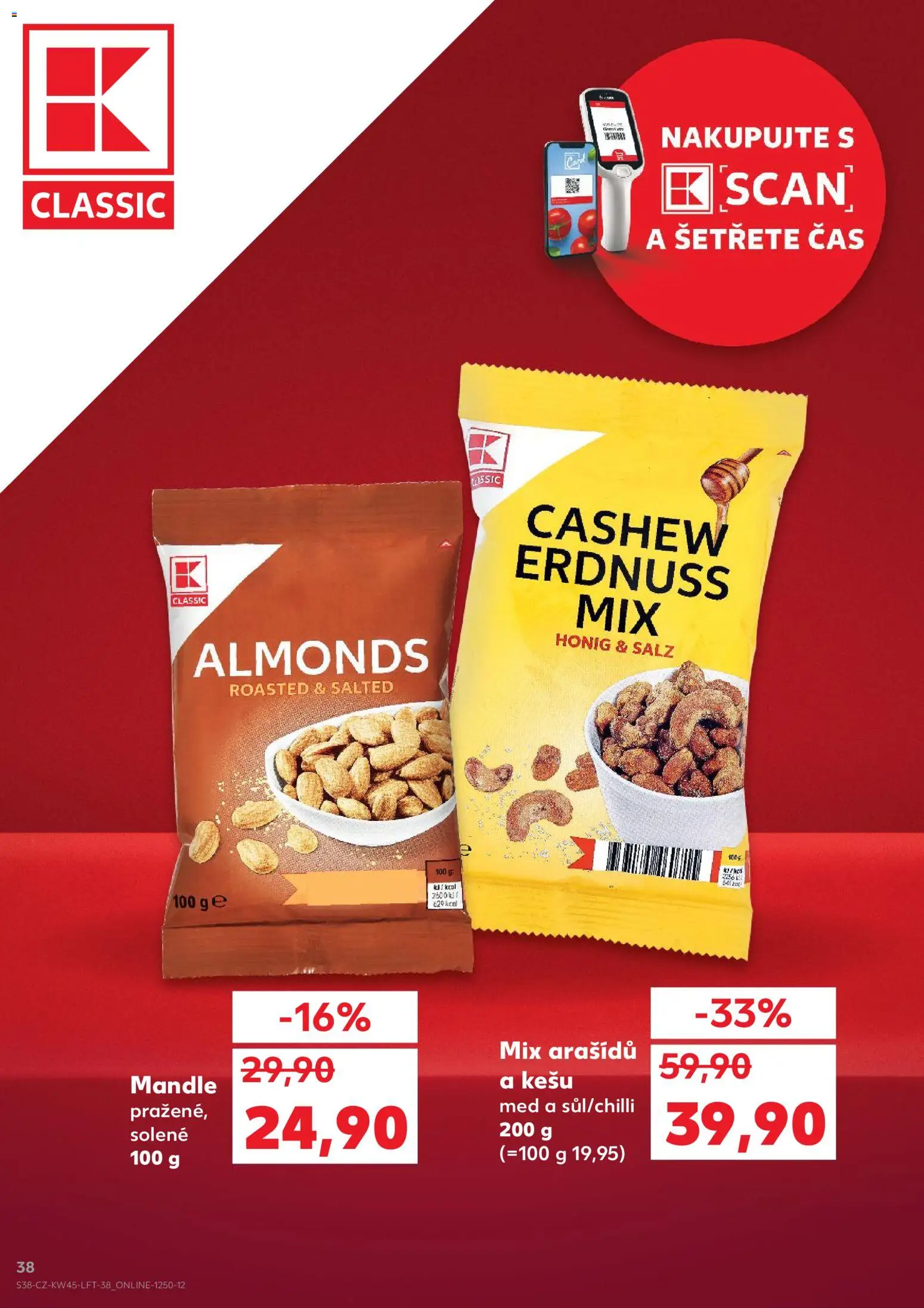 Kaufland leták od 05.11.2025 | Strana: 38 | Produkty: Kešu, Med, Mandle