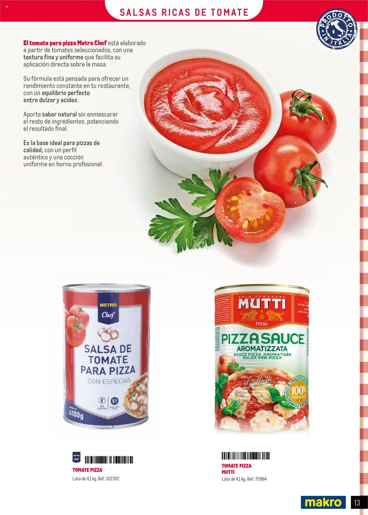 Makro - Restaurantes Italianos Canarias │ válido desde el 01.05.2025 | Página: 13 | Productos: Pizza, Tomates, Horno